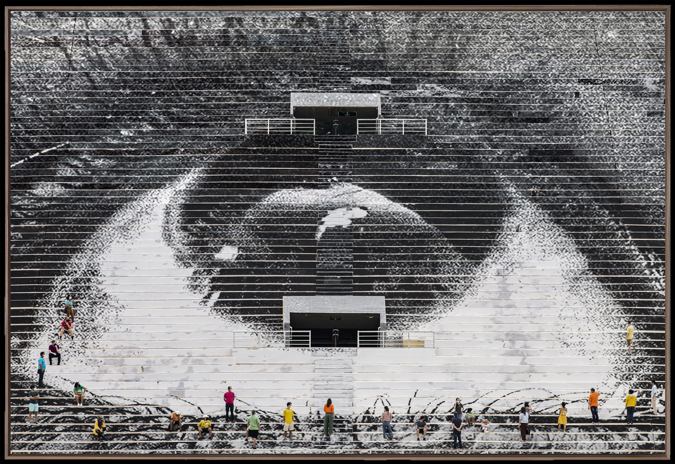 JR, Eye #4, Estadio de Pacaembu, Sao Paulo, 2020, 2020. Courtesy of the artist and Galleria Continua, San Gimignano, Beijing, Boissy-le-Châtel, Havana, Paris, Rome, and São Paulo.