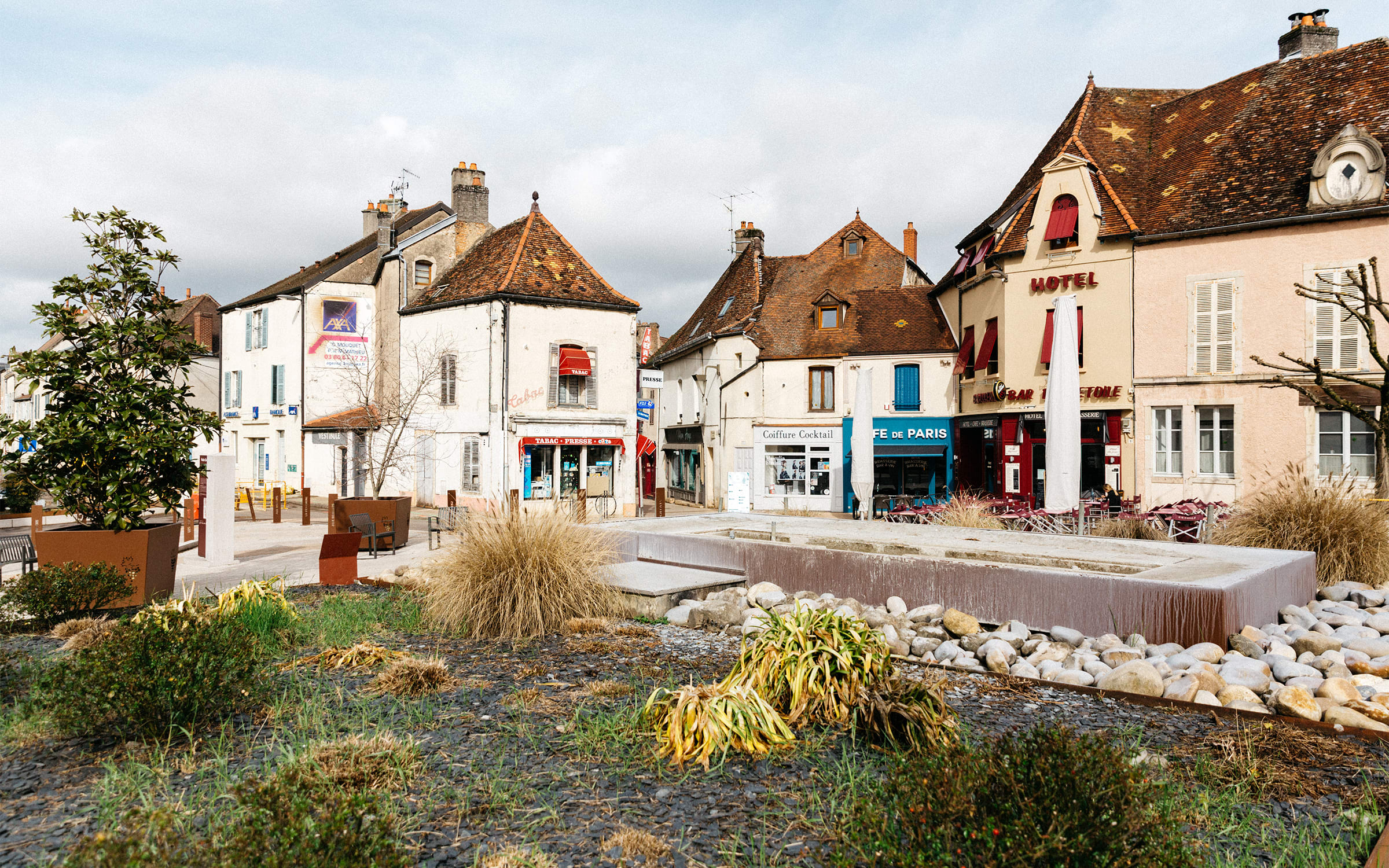 A village scene in Burgundy. Photograph by Baptiste de Ville d'Avray for Paris+ par Art Basel.