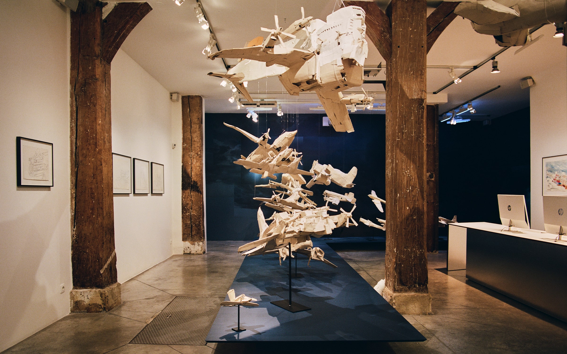 Installation view of Hans-Jörg Georgi's exhibition 'noah’s planes' at christian berst art brut, Paris, December 8, 2022 - January 22, 2023. Photo by Manuel Obadia-Wills for Paris+ par Art Basel.