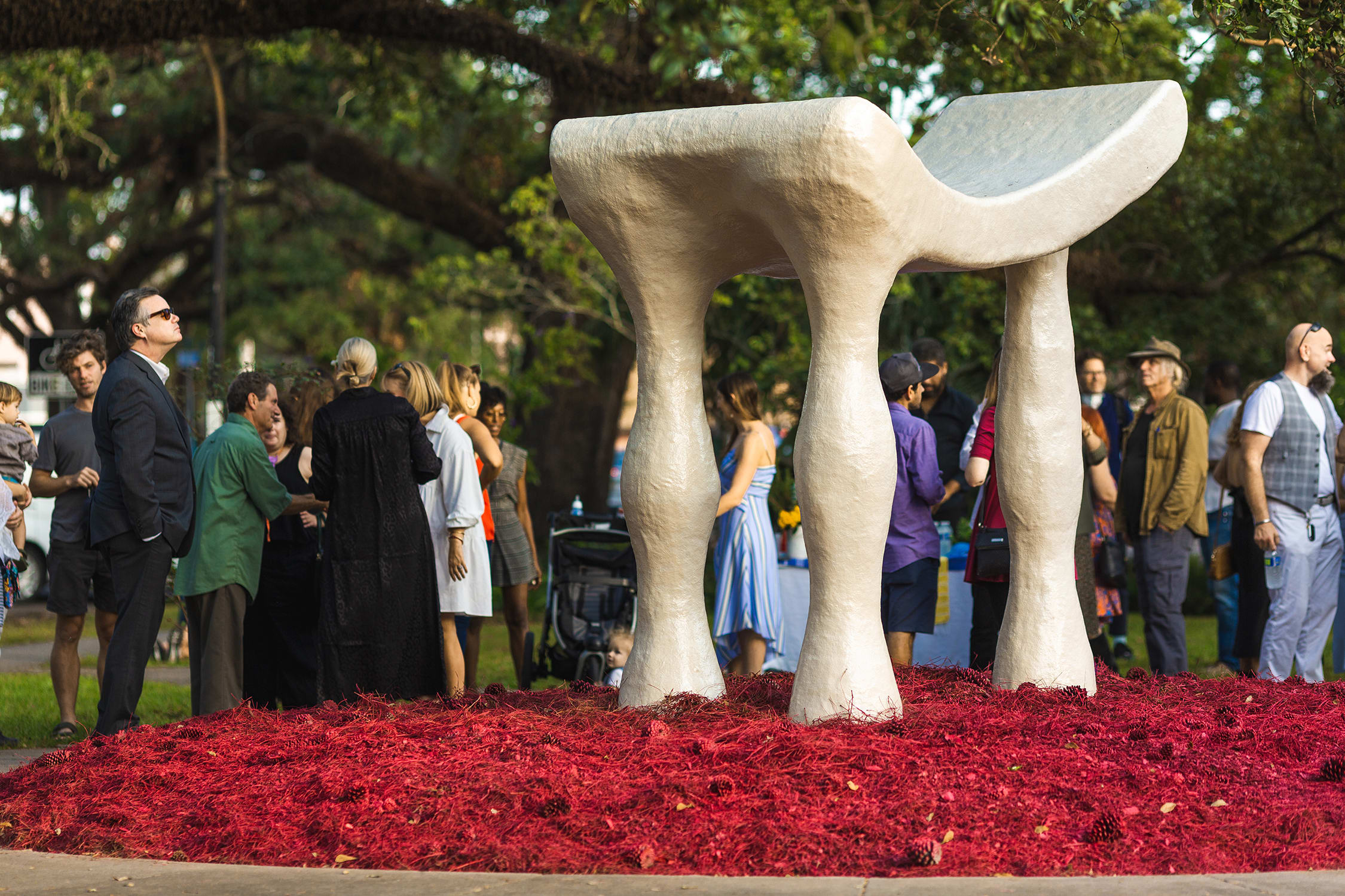 Anastasia Pelias, It was my pleasure, 2021. Installation view at Capdevielle Place Park, New Orleans, part of Prospect.5, 'Yesterday we said tomorrow', 2021–22. Photo by Jose Cotto.
