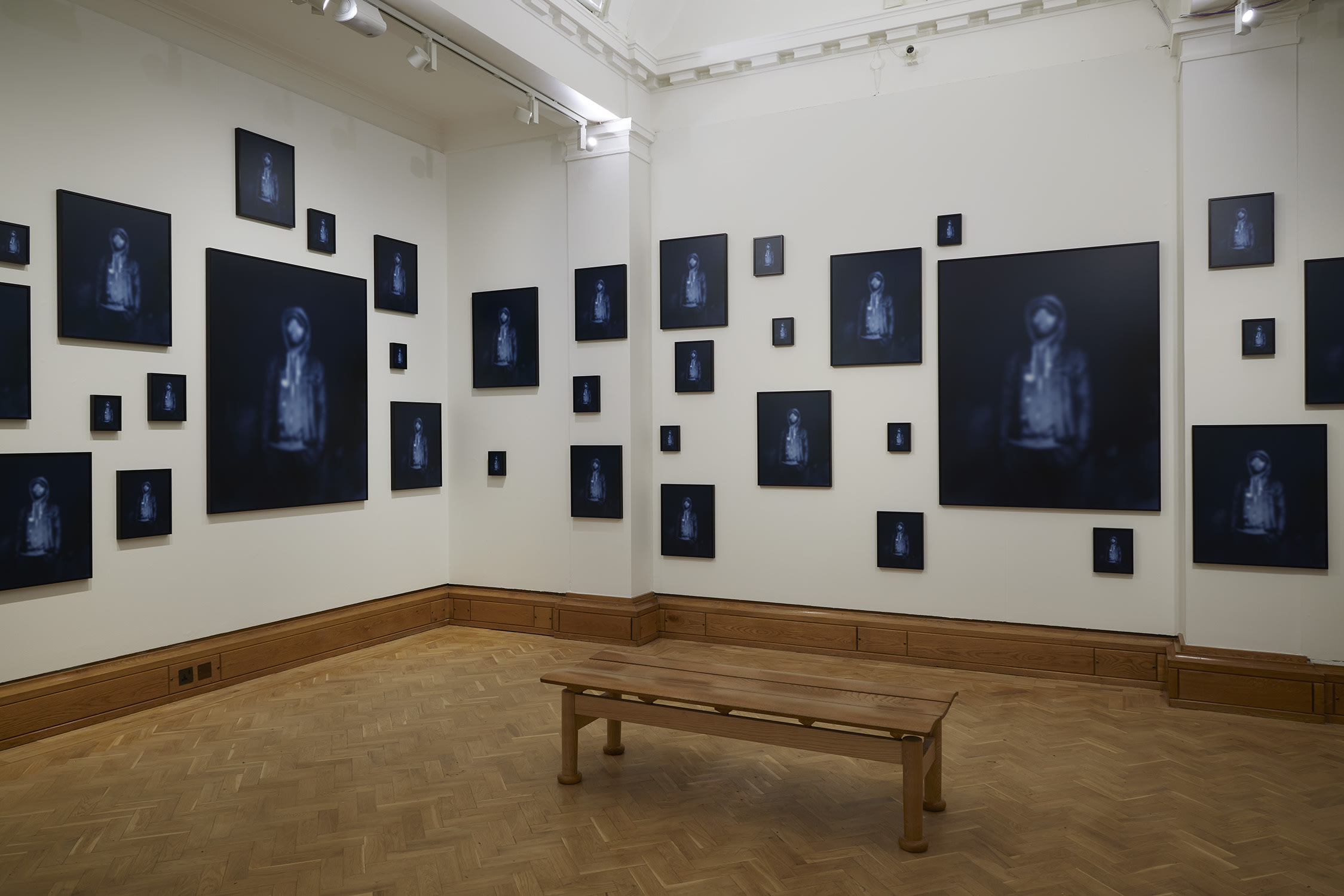 Installation view of Carrie Mae Weems, Repeating the Obvious, 2019, at Artes Mundi 9. 39 digital archival prints of various sizes. Photo by Stuart Whipps. Courtesy of the artist, Jack Shainman Gallery, New York and Galerie Barbara Thumm, Berlin. 