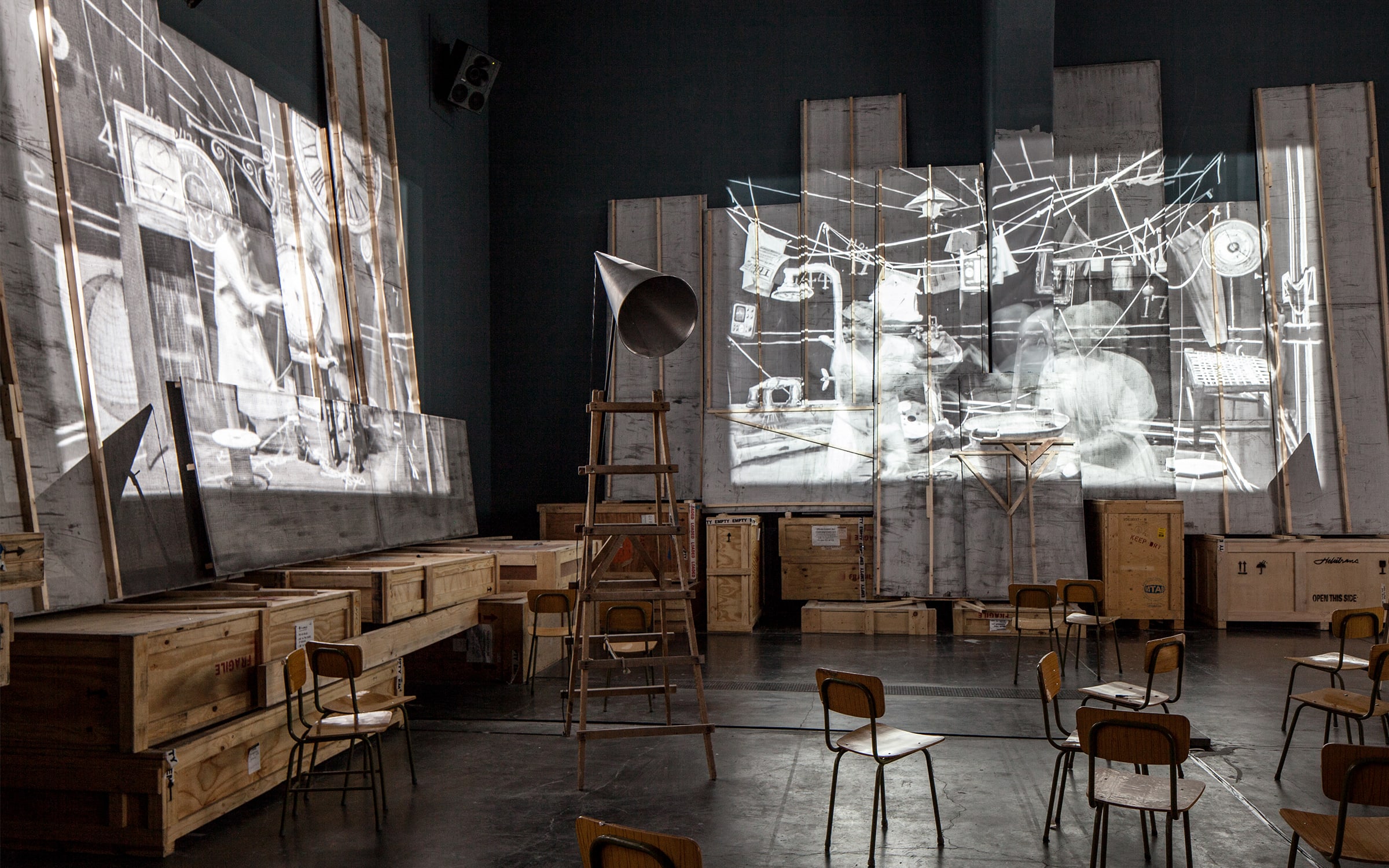 William Kentridge, The Refusal of Time, 2012, dimensions variable. Collection of Sifang Art Museum, Nanjing.