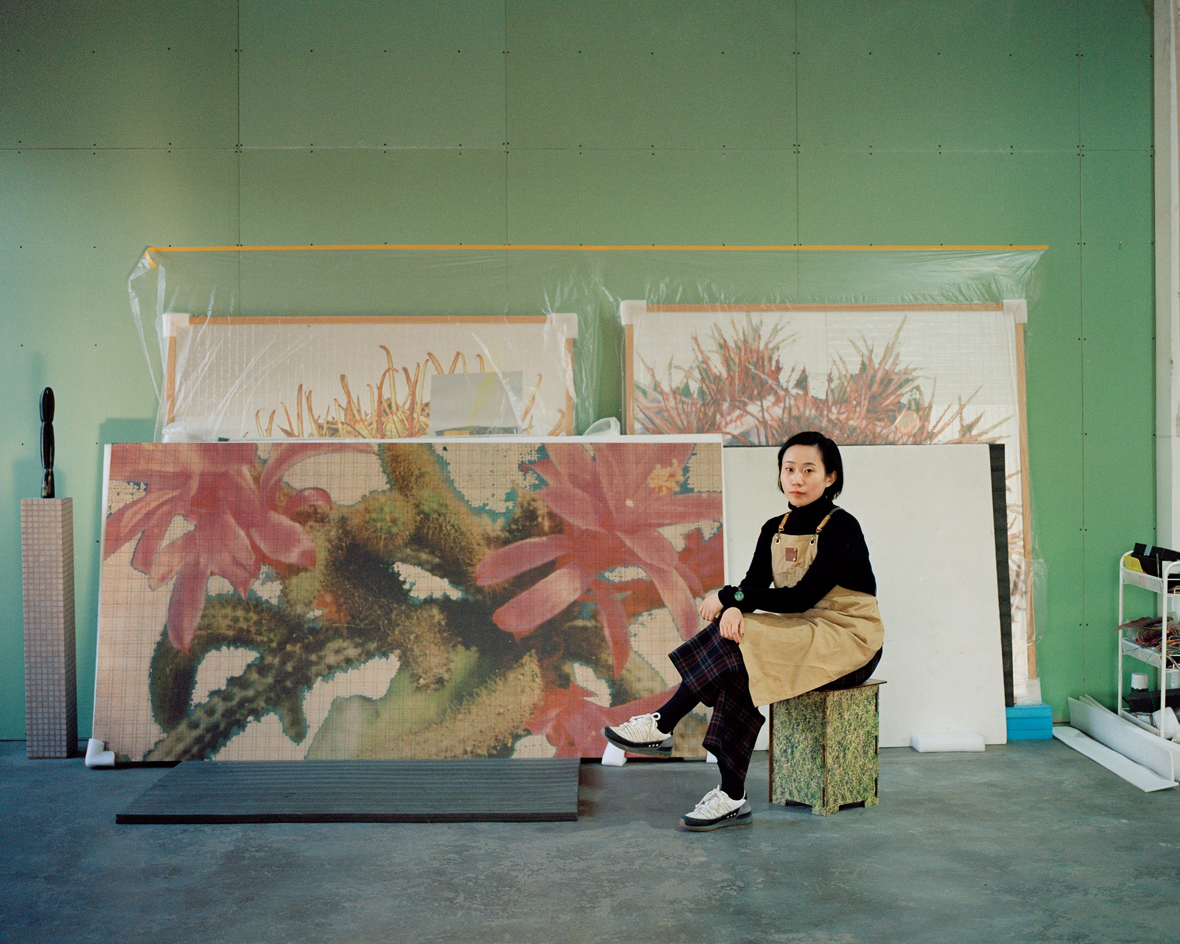 ​Zhang Ruyi in her studio. Photo by Yan Yufeng. Courtesy of Wallpaper*. 