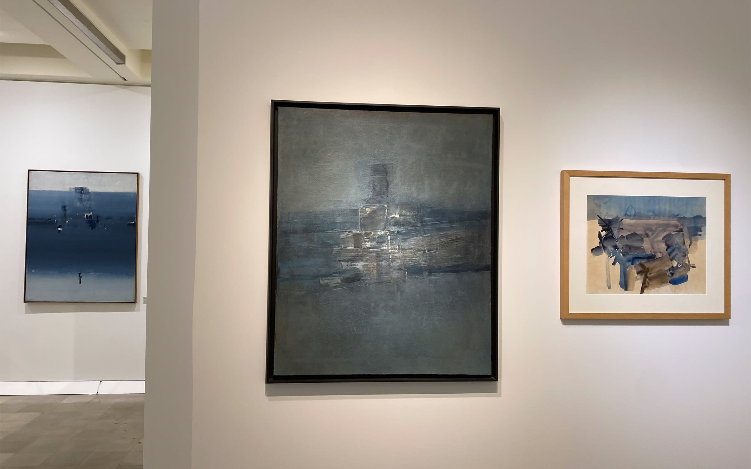 Installation view of Nasreen Mohamedi's exhibition ‘The Vastness, Again & Again’, Jehangir Nicholson Art Foundation, Mumbai, 2023. Courtesy of Jehangir Nicholson Art Foundation.