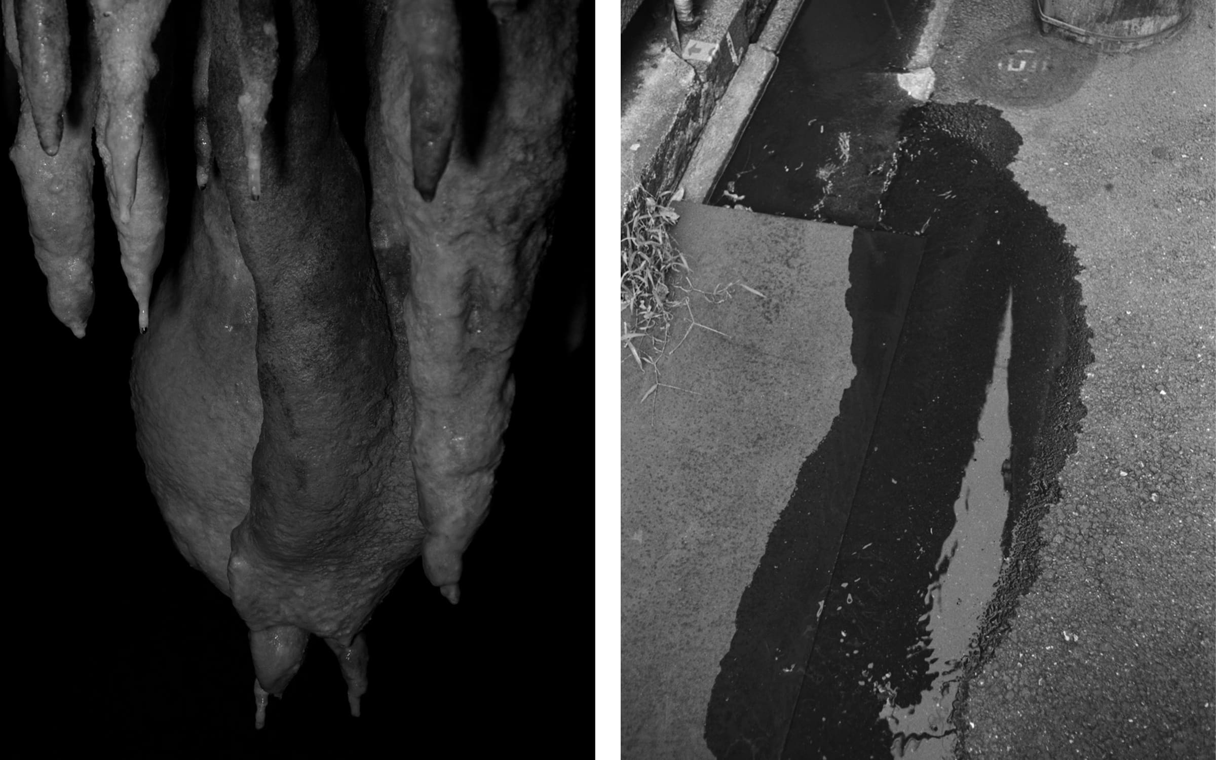 Left: Chikako Yamashiro, The Body of Condonement No.13, 2012. © Chikako Yamashiro, courtesy of Yumiko Chiba Associates. Right: Ryudai Takano, 2011.09.29.bw.#a16(Photo-Graph), 2011. © Ryudai Takano, courtesy of Yumiko Chiba Associates.
