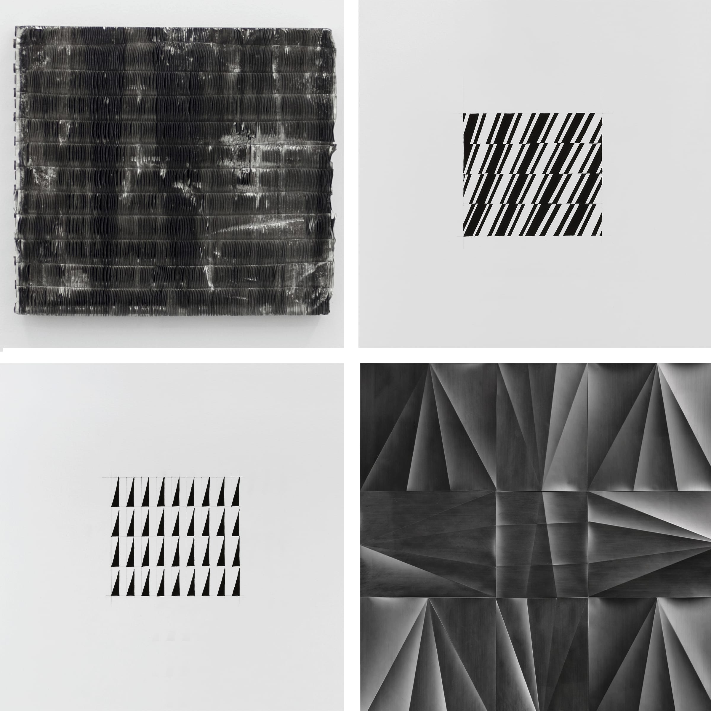 Artworks by Ayesha Sultana. Courtesy of the artist and Experimenter (Kolkata, Mumbai). Left to right, from top to bottom: 1. Fold I. 2, 3. Untitled (Fragments), 2018. 4. Portal, 2019.