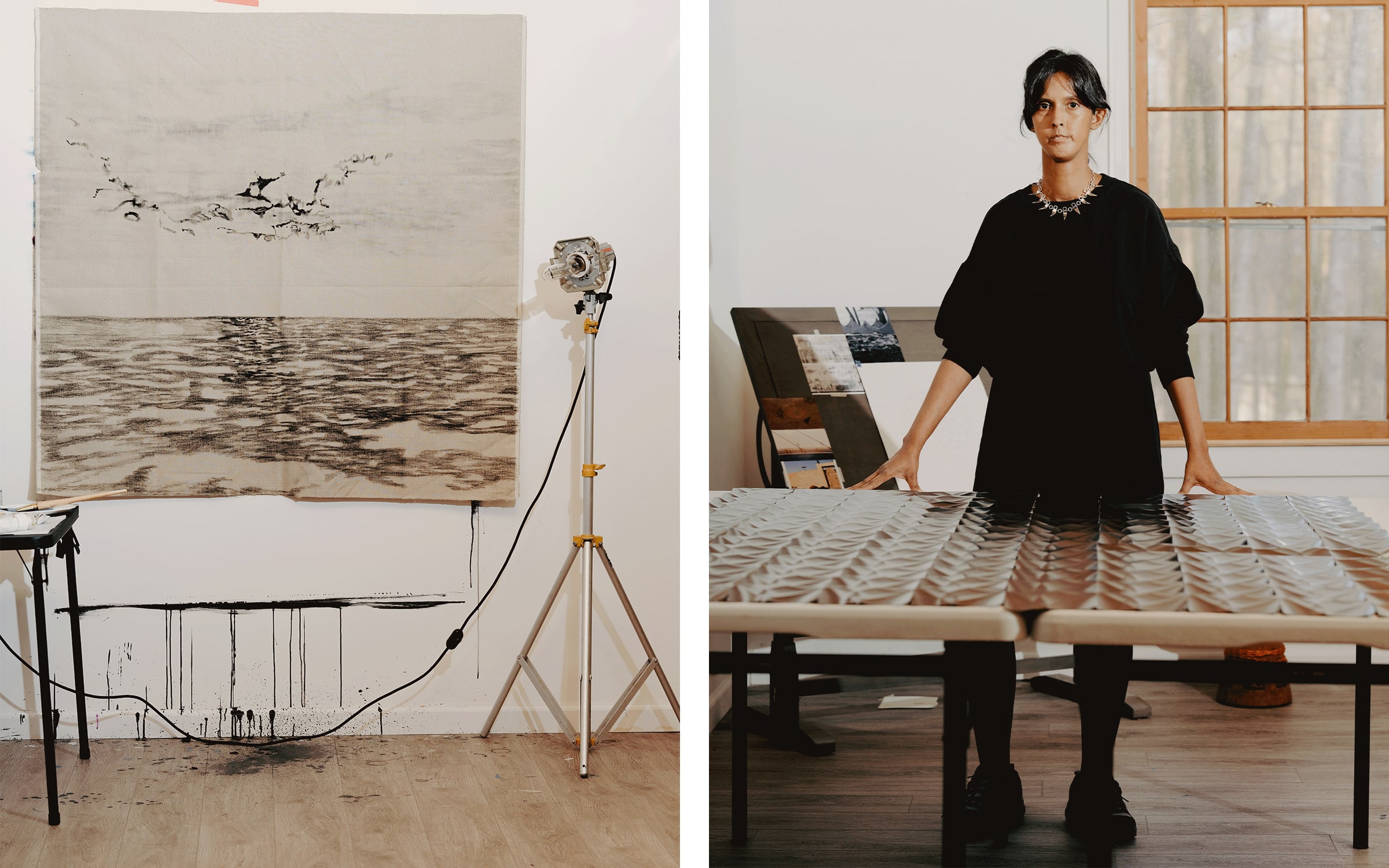 Ayesha Sultana in her studio. Photographs by Peyton Fulford for Art Basel.