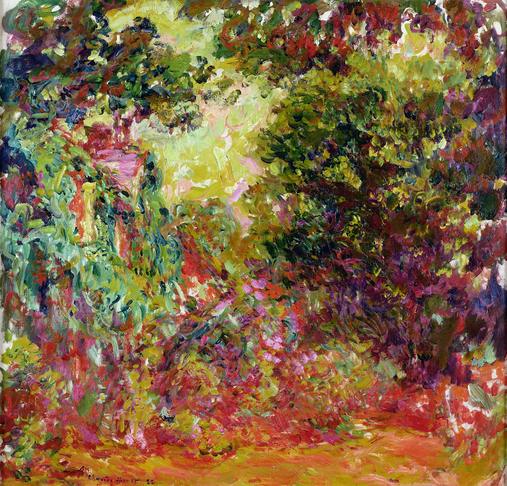 Claude Monet, La maison de l’artiste vue du jardin aux roses, 1922-1924. Avec l'aimable autorisation du Musée Marmottan Monet, Paris.