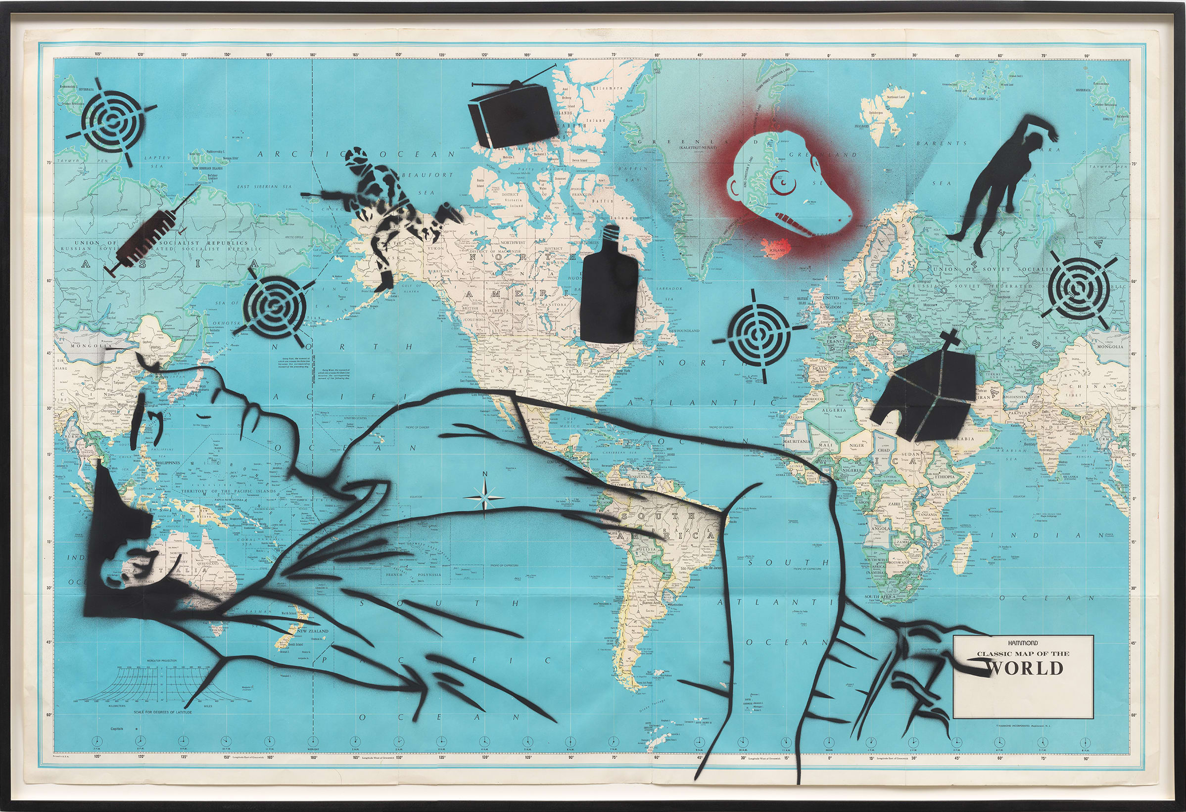David Wojnarowicz, Untitled (Classic Map of the World), 1984.