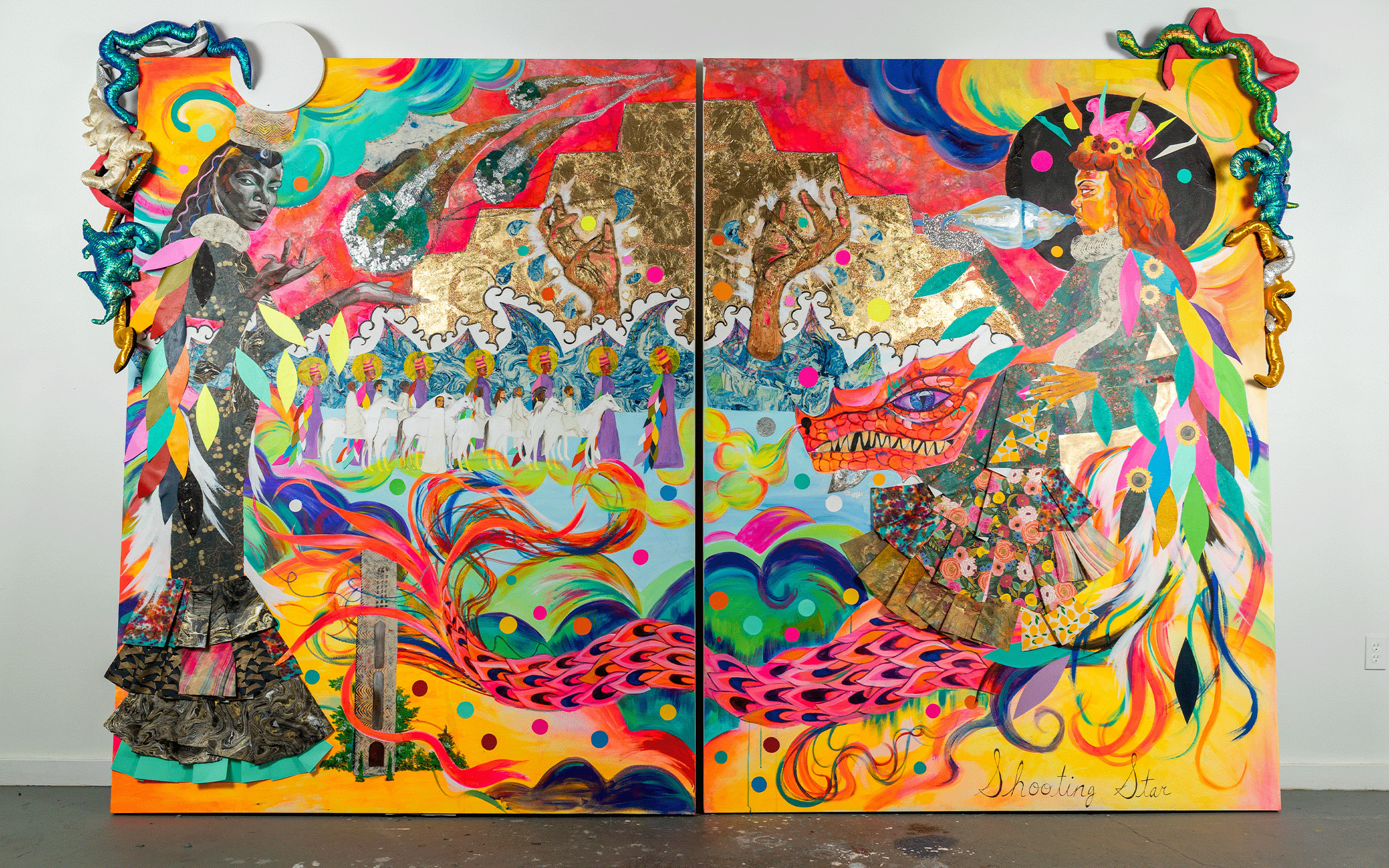 Jamea Richmond-Edwards, Lullaby for Shooting Star (dyptique), 2023. Avec l’aimable autorisation de Kravets Wehby Gallery. Collection Scott Coleman.