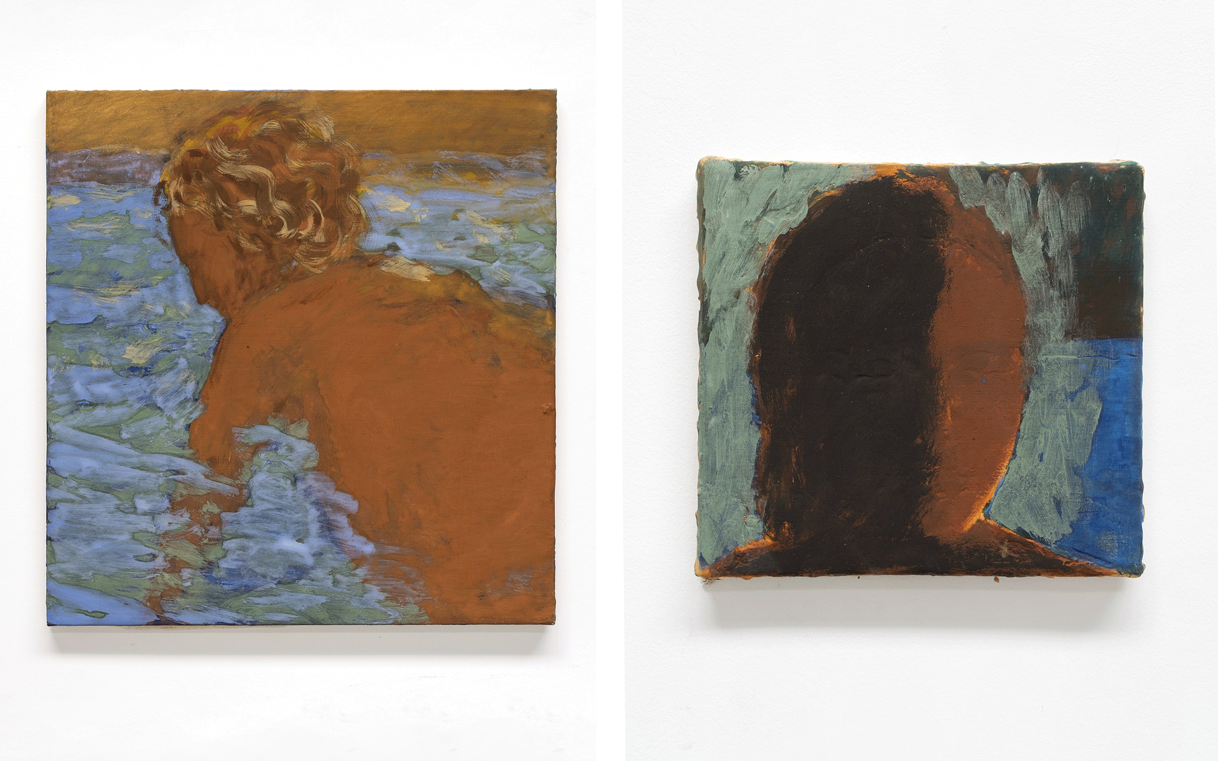 Left: Nathan, Venise, 2023. Right: Pays rêvé, pays réel. Both artworks by Christine Safa. Courtesy of the artist and Lelong & Co.