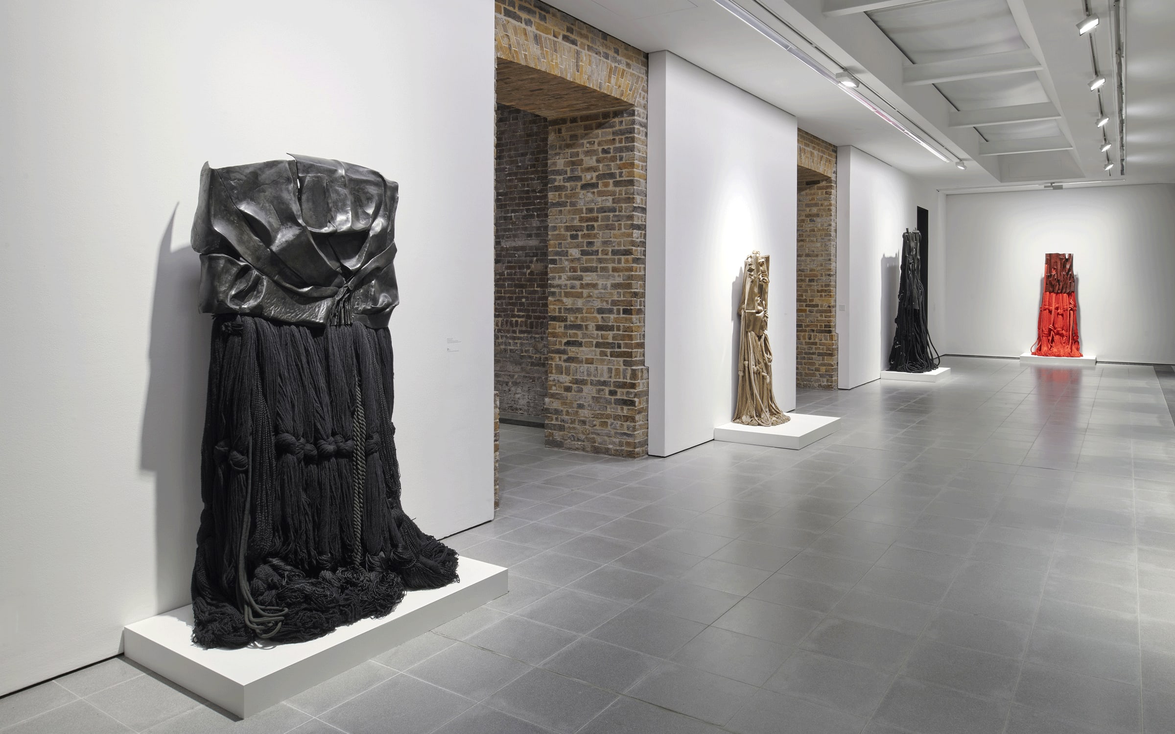Installation view of Barbara Chase-Riboud’s exhibition ‘Infinite Folds’ at Serpentine North, London, 2022. Photograph by Jo Underhill. Courtesy of the artist and Serpentine.