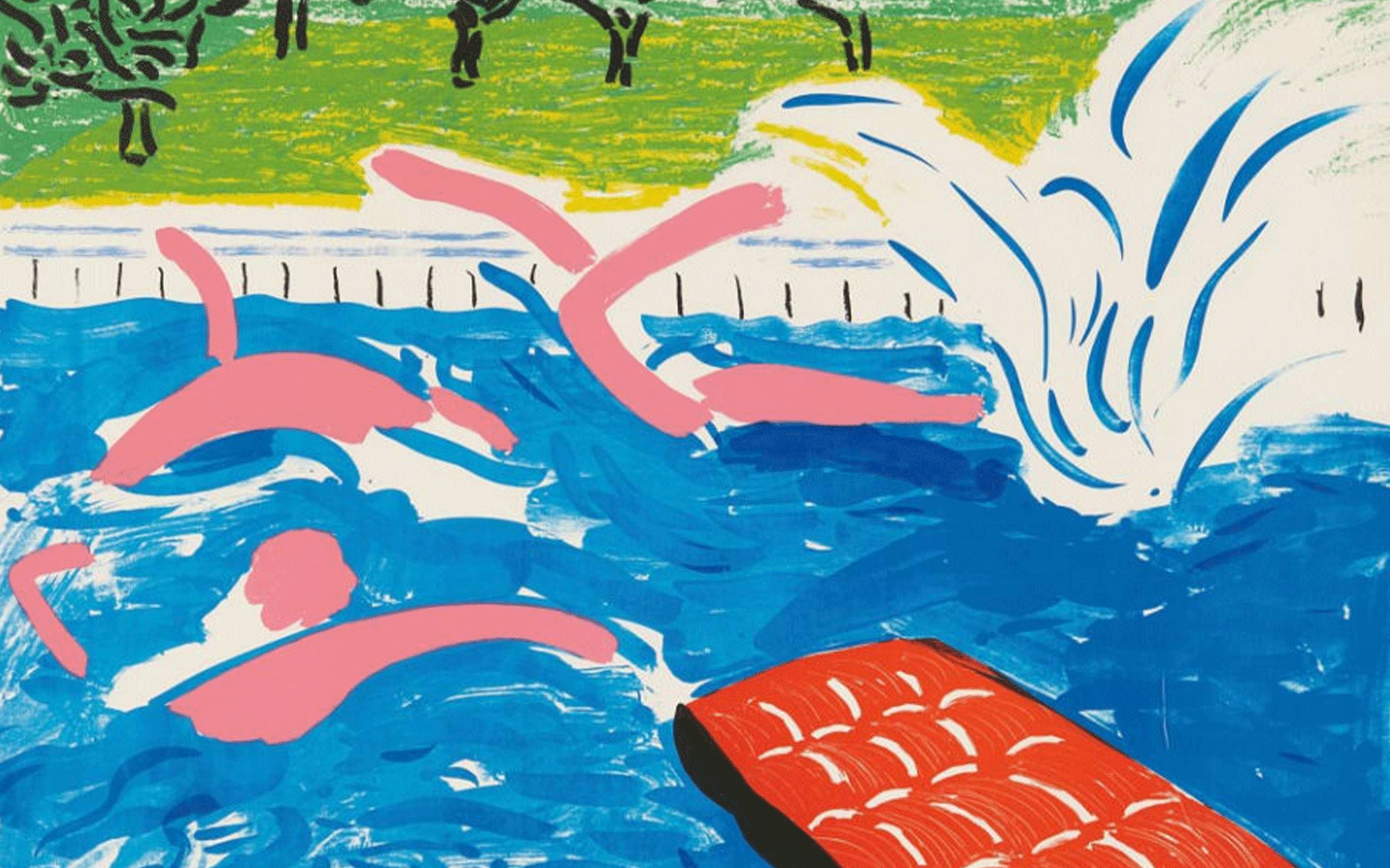 David Hockney, Afternoon Swimming, 1979. Courtesy of the artist and Susan Sheehan Gallery.