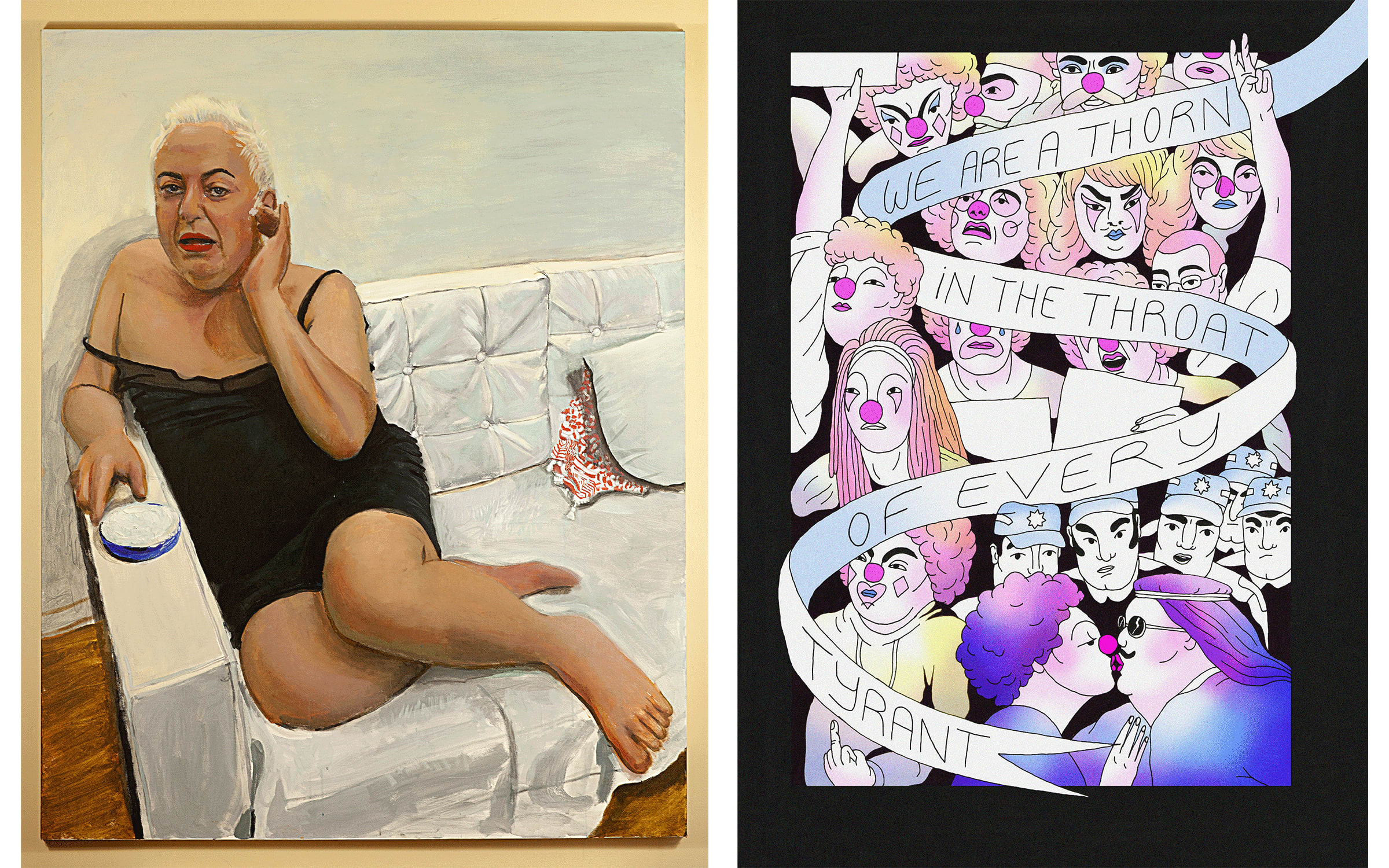 Left: Riddikuluz, The Girl, 2021. Courtesy of the artist. Right: Léa Djeziri, extract of book ‘SHIFT, Ici et maintenant’, 2019. Courtesy of the artist.