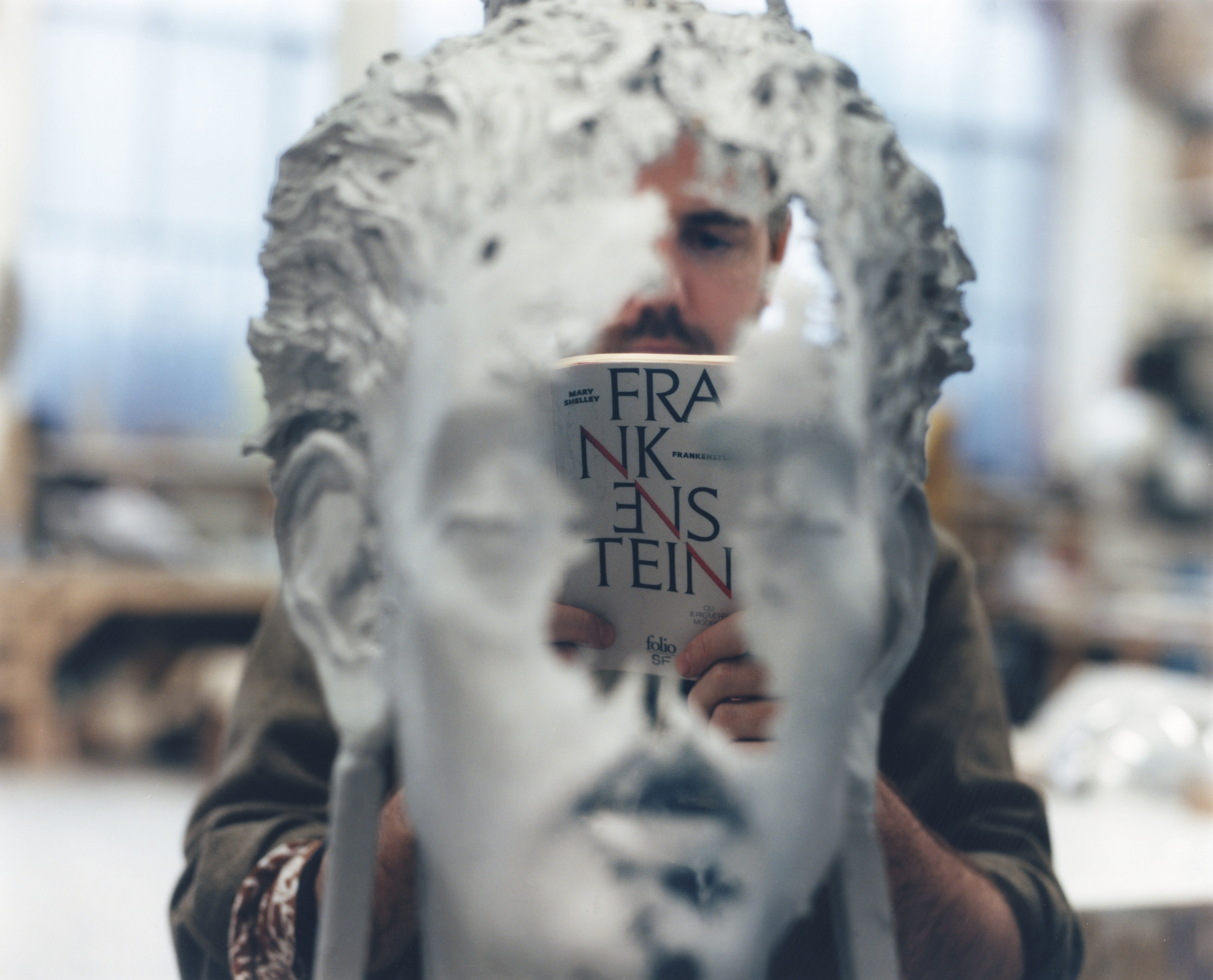 Jean-Marie Appriou in his studio, 2023. Photograph by Louis Canadas for Art Basel.