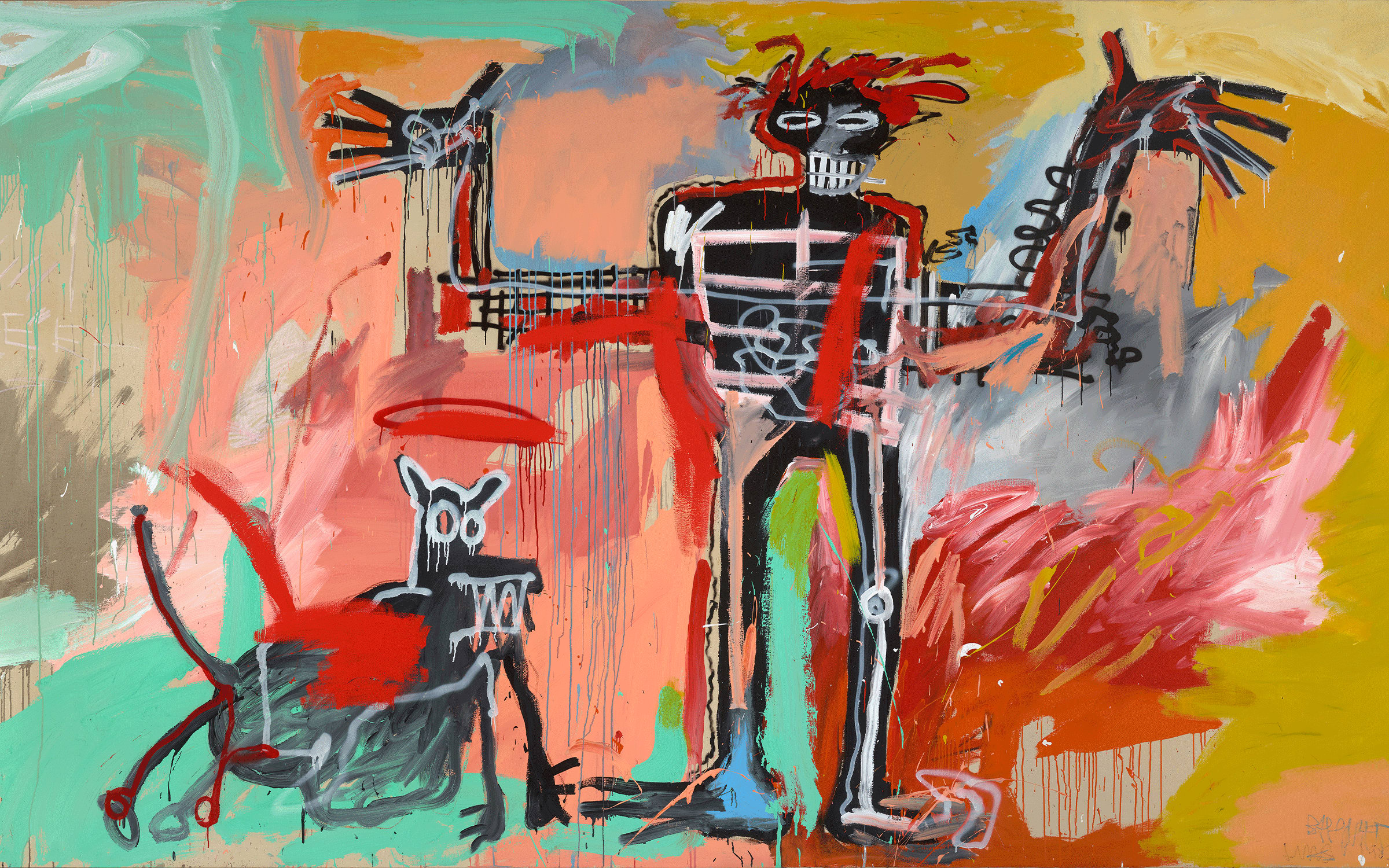 Jean-Michel Basquiat, Boy and Dog in a Johnnypump, 1982. Private Collection © Estate of Jean-Michel Basquiat. Licensed by Artestar, New York. Photograph by Daniel Portnoy.