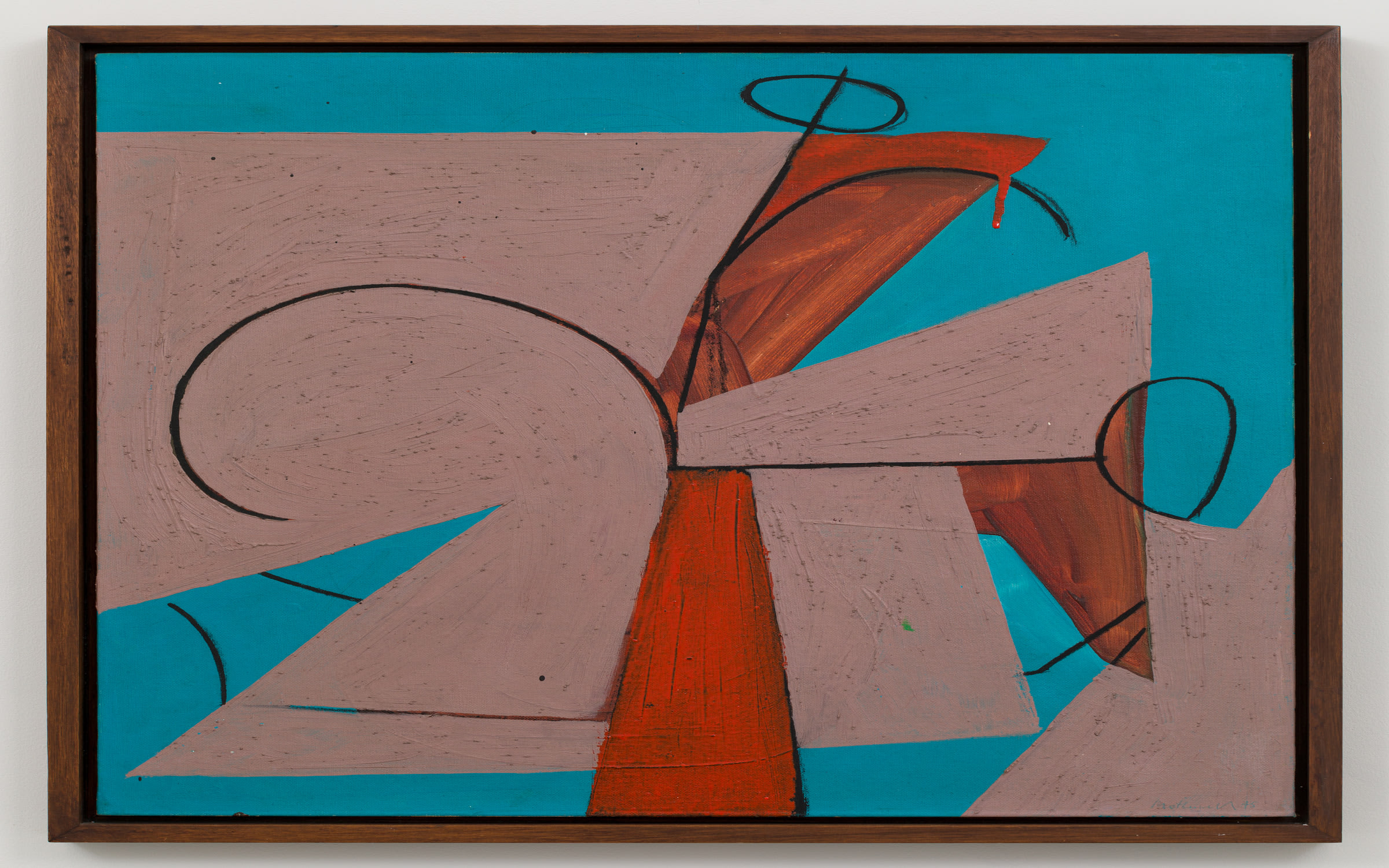 Robert Motherwell, Abstraction on Turquoise, 1945. Courtesy of the artist's estate and Kasmin. 