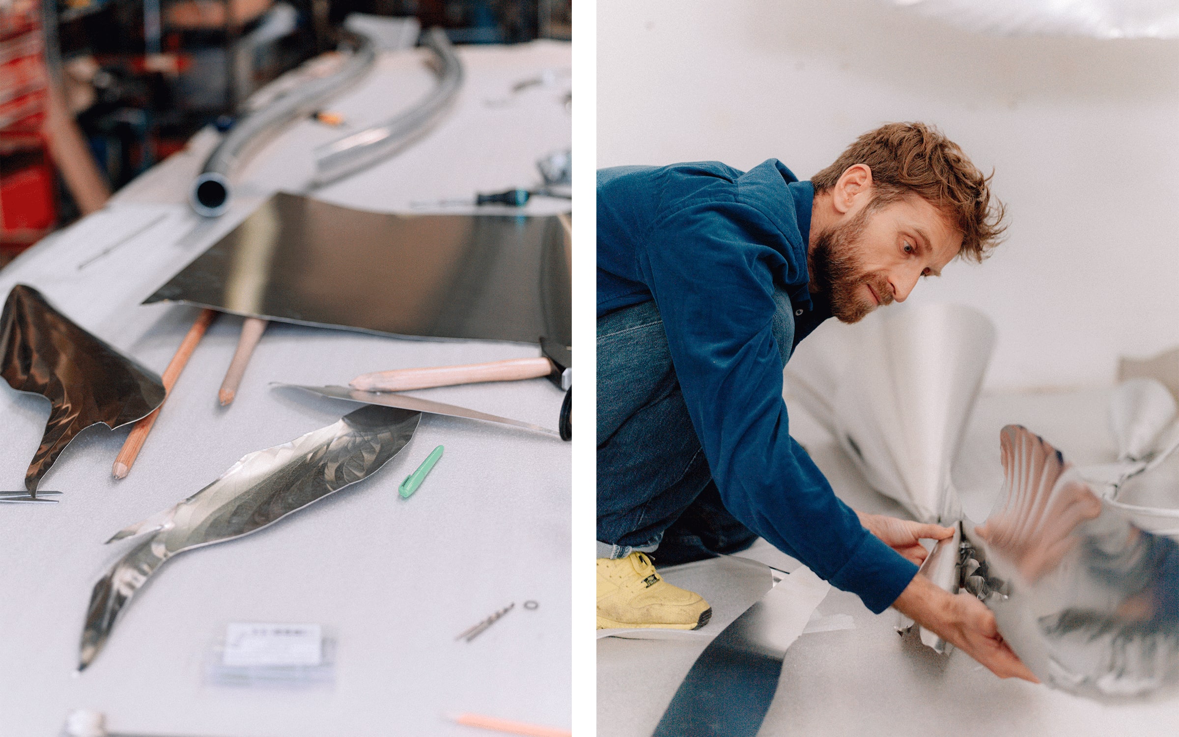 In the studio of Petrit Halilaj and Álvaro Urbano, spring 2023. Courtesy of the artists, TBA21–Academy, and Audemars Piguet.