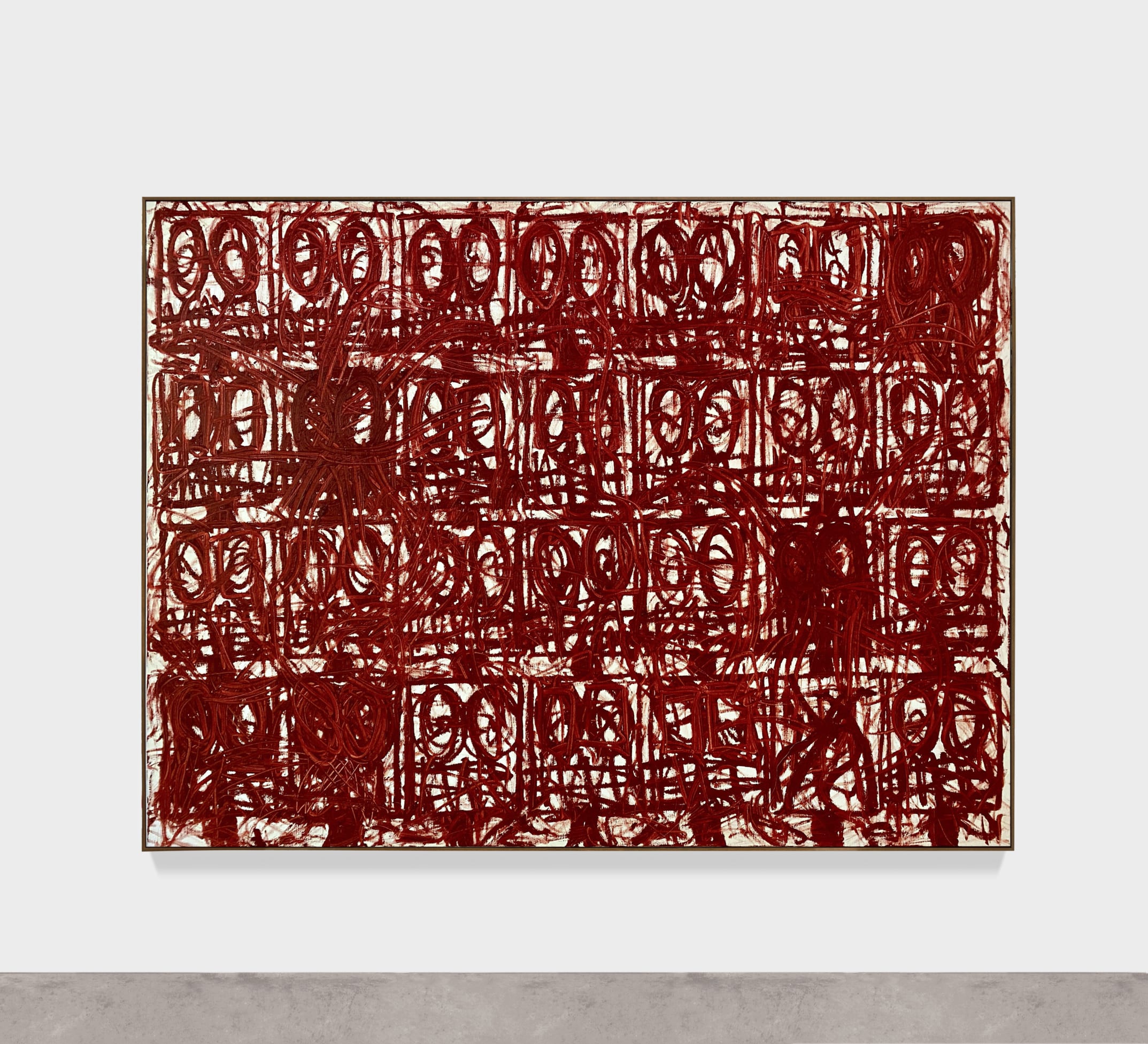 Rashid Johnson《Anxious Red Painting》（2020）； 由藝術家提供 