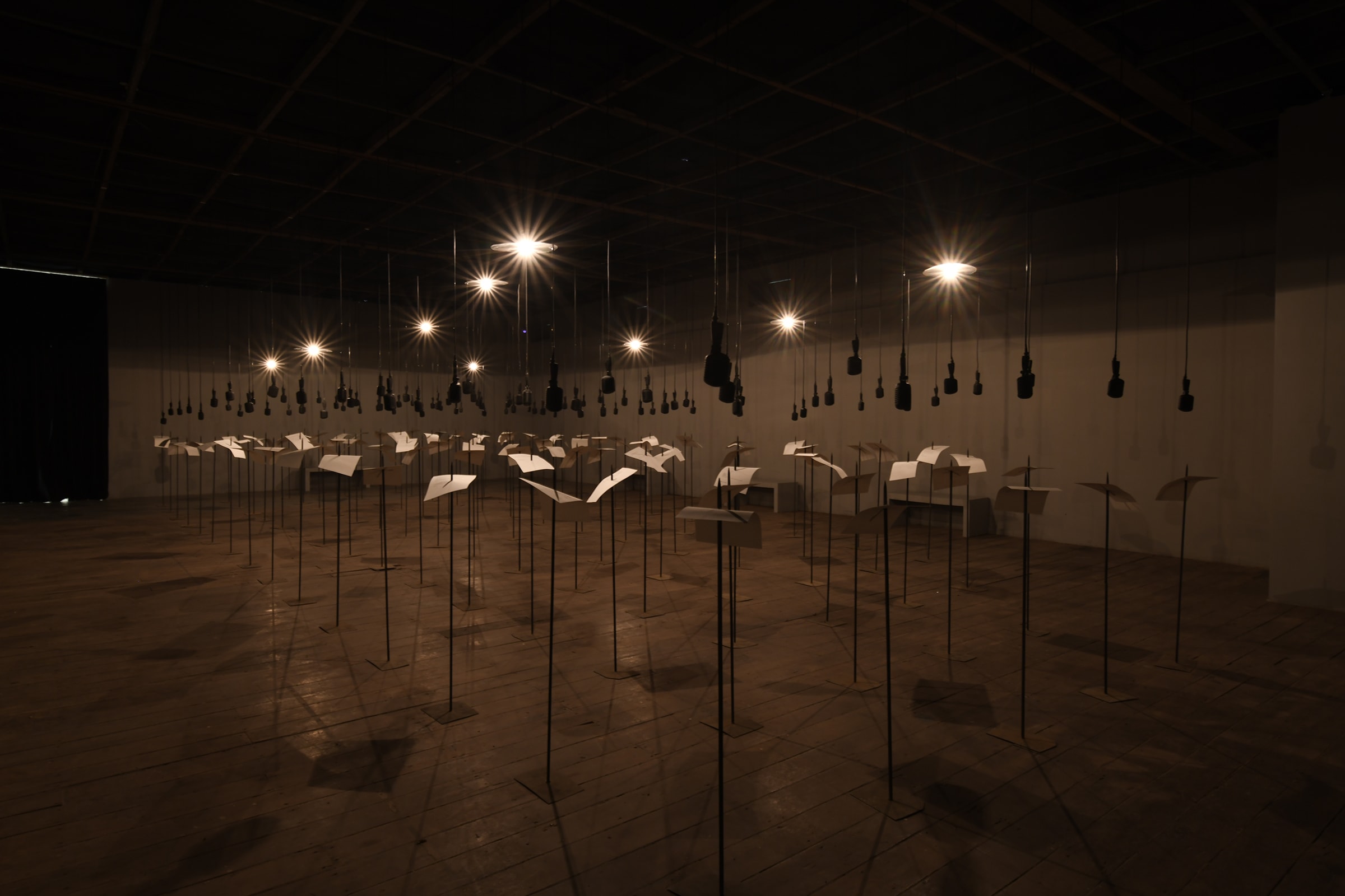 Installation view of a work by Shilpa Gupta. Courtesy of the Kochi Biennale Foundation.