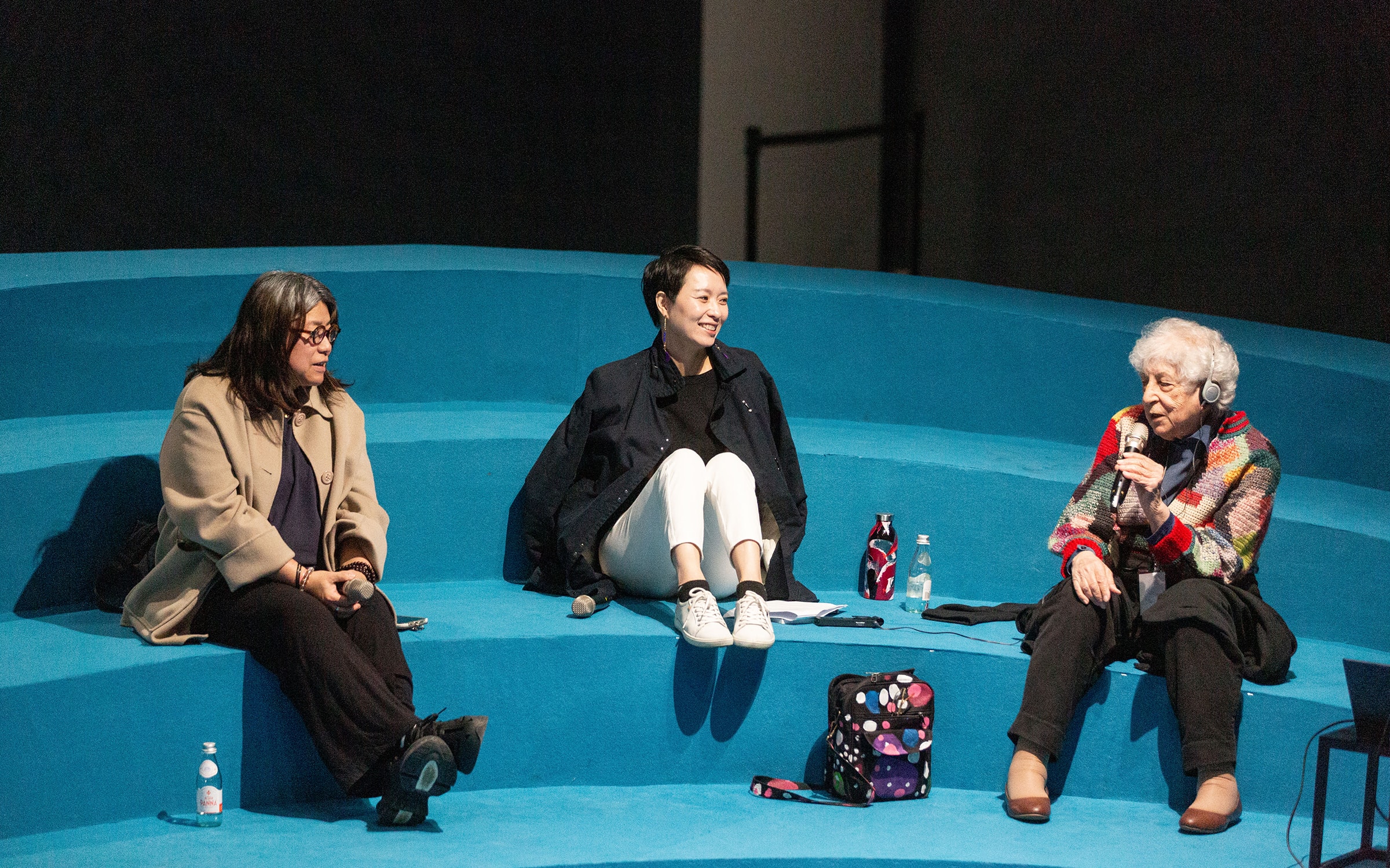 A conversation between Ellen Pau, Freya Chou, and Samia Halaby.