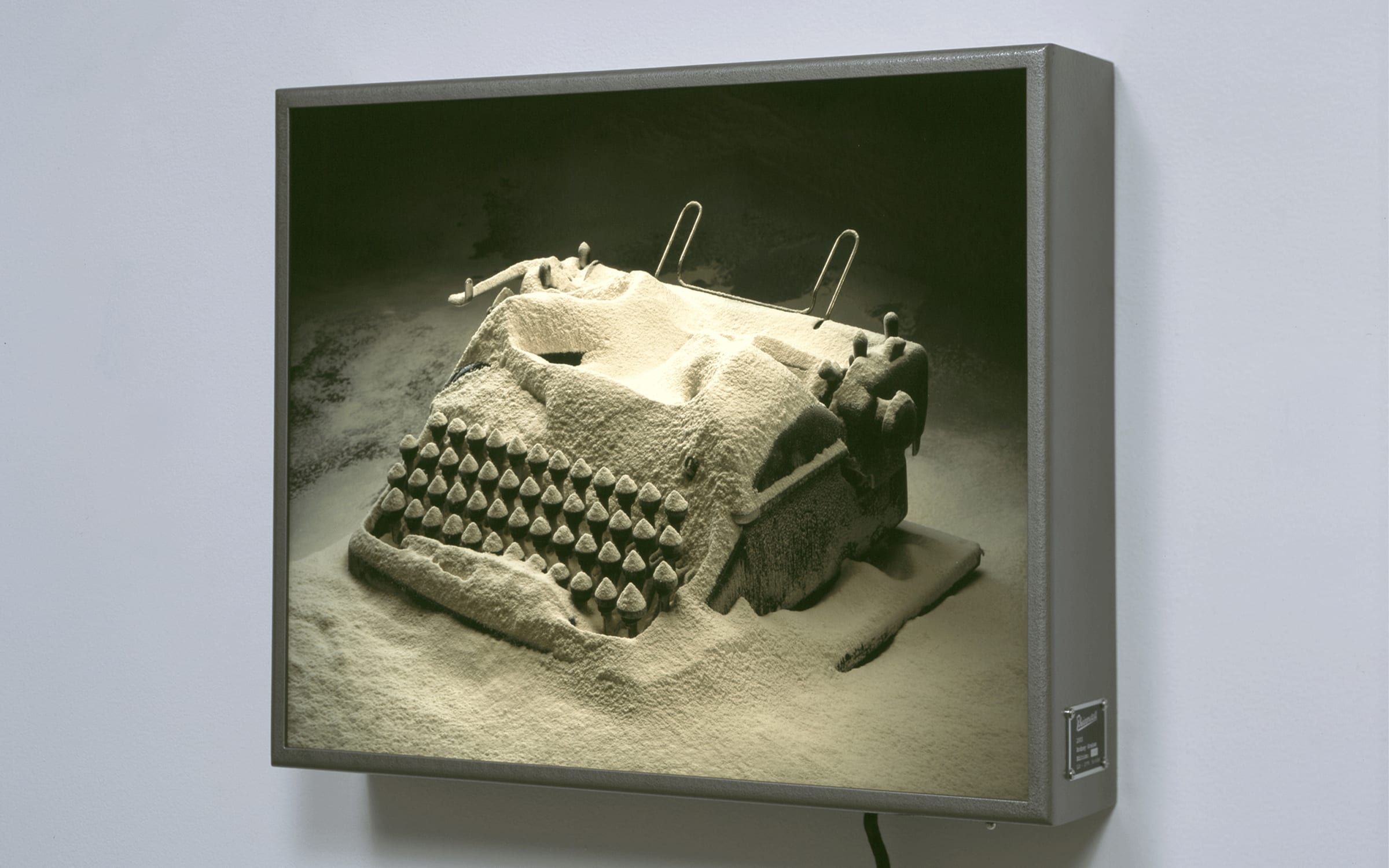 Rodney Graham, Typewriter with Flour, 2003. Courtesy of Ahrenberg Collection, Switzerland.
