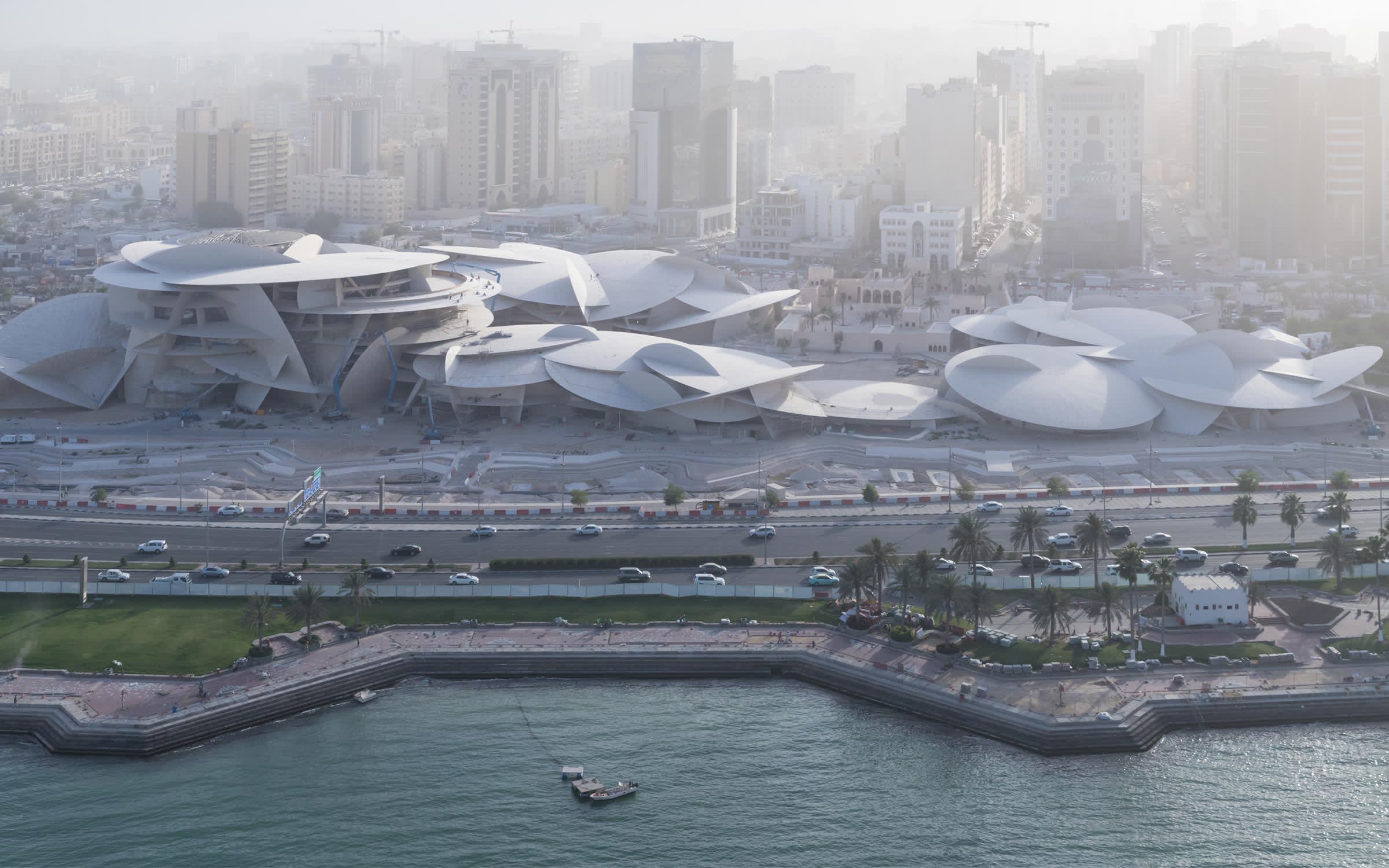 Aerial view of the National Museum of Qatar designed by Jean Nouvel.