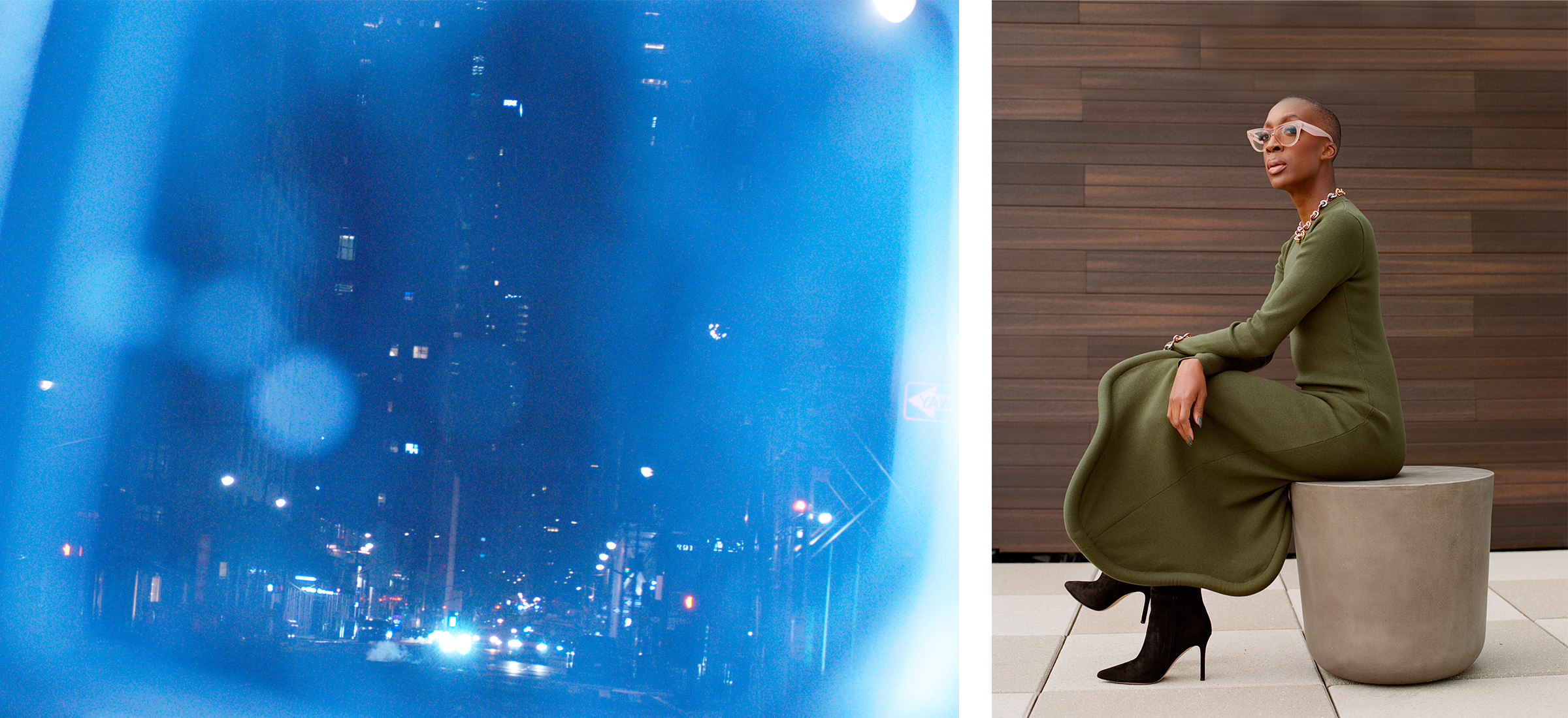 Left: Photograph by Rob Kulisek for Art Basel. Right: Courtney Willis Blair. Photograph by Myesha Evon Gardner.