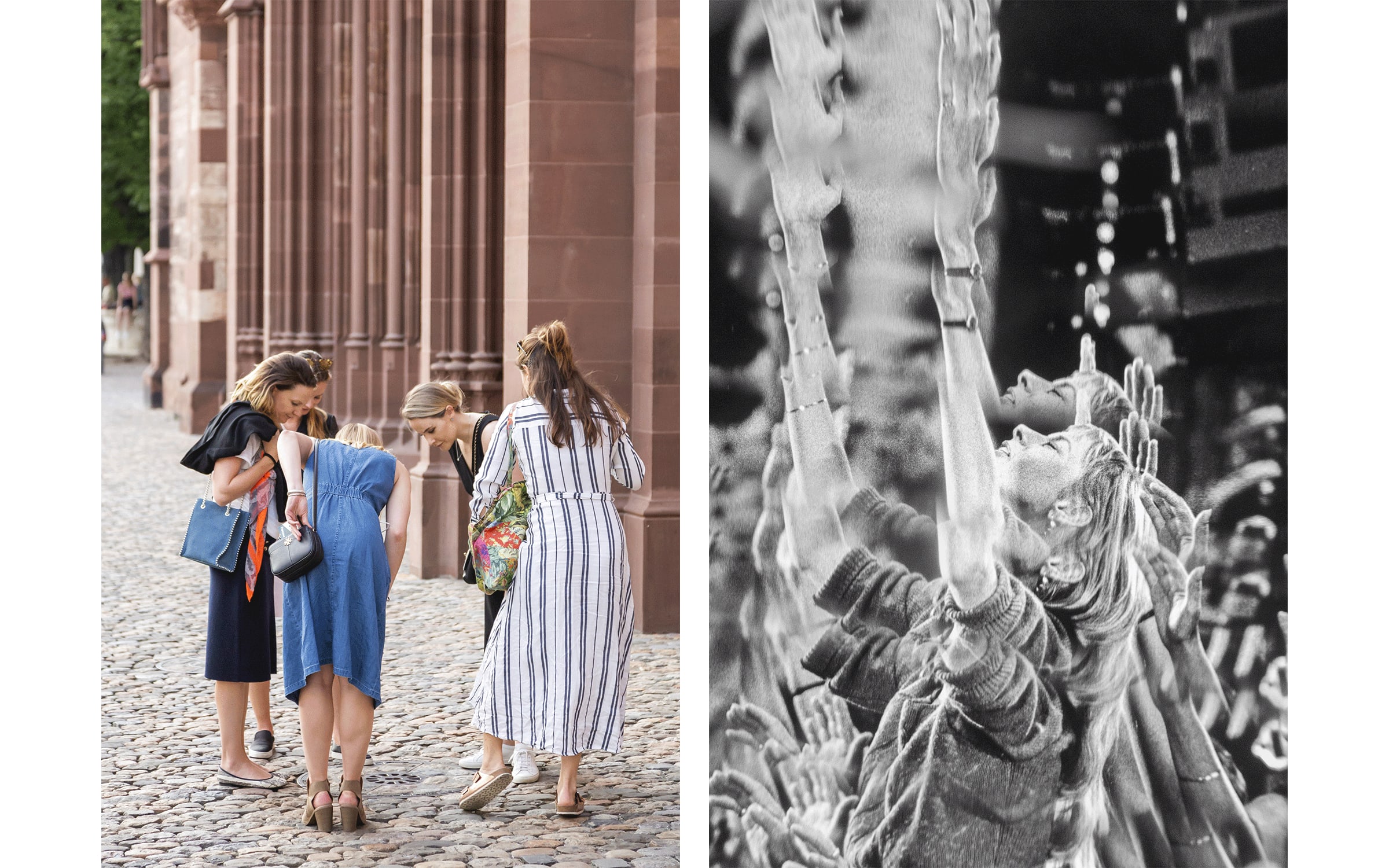 Left: Hannah Weinberger, Down There, Art Basel Parcours 2018. Courtesy of the artist. Right: Jeremy Shaw, Cathartic Illustration (Emotiona Audience L1), 2021. Photograph by Timo Ohler.
