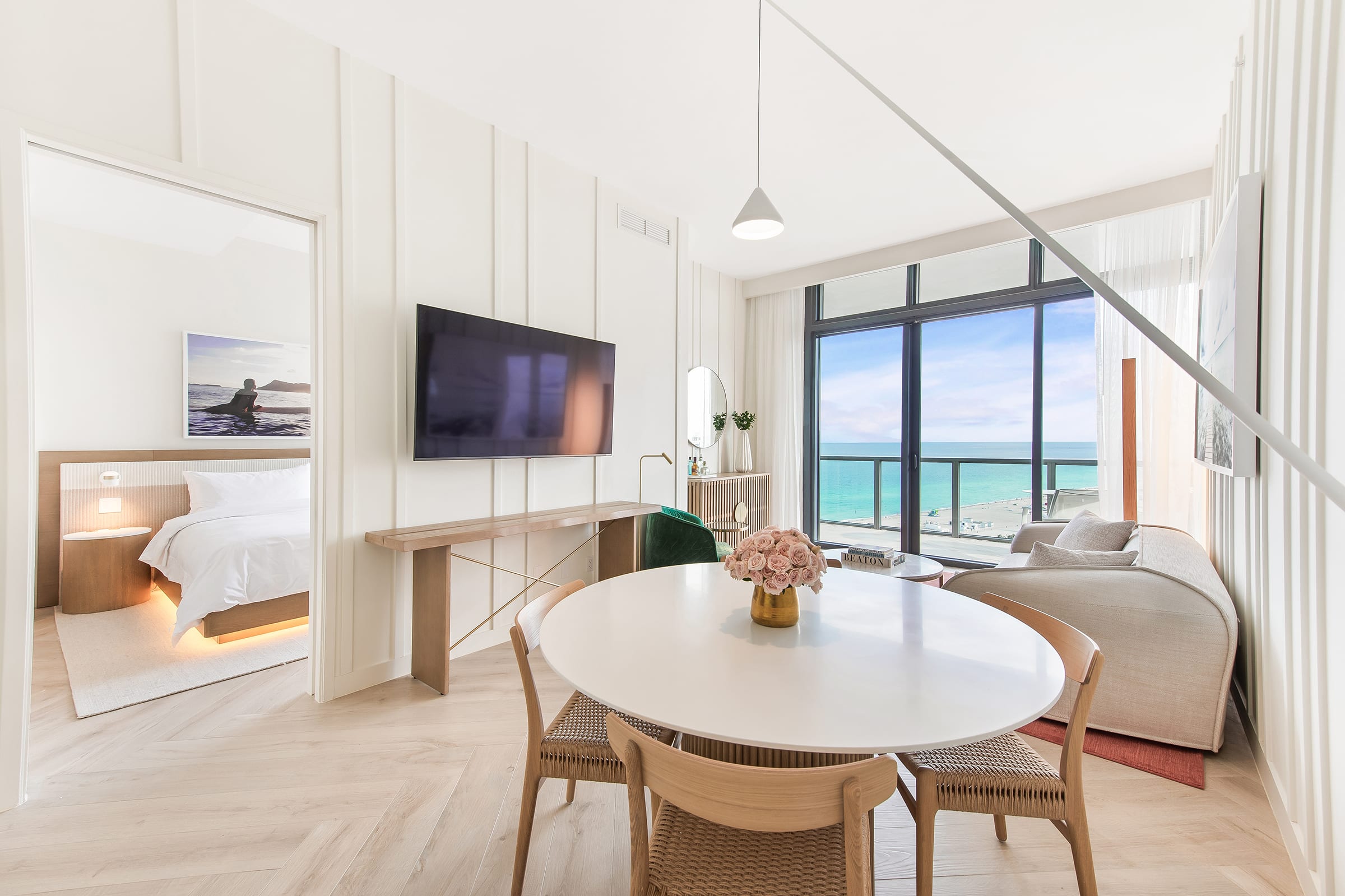 A newly renovated guest suite at W South Beach. Photo by Chris Carter.