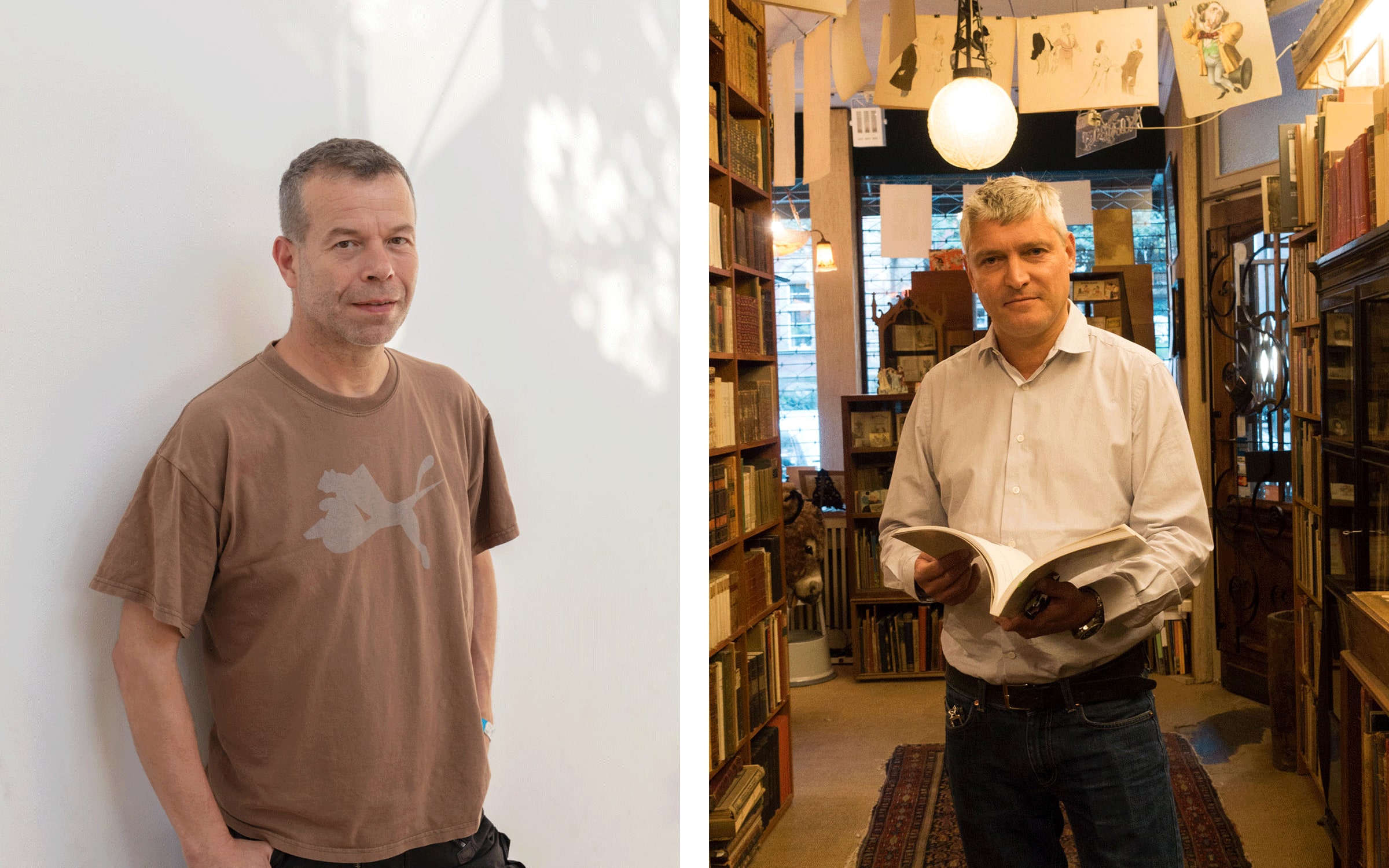 Left: Wolfgang Tillmans, 2022. Photograph by Dan Ipp. Right: Daniel Buchholz. Photograph by Wolfgang Tillmans.