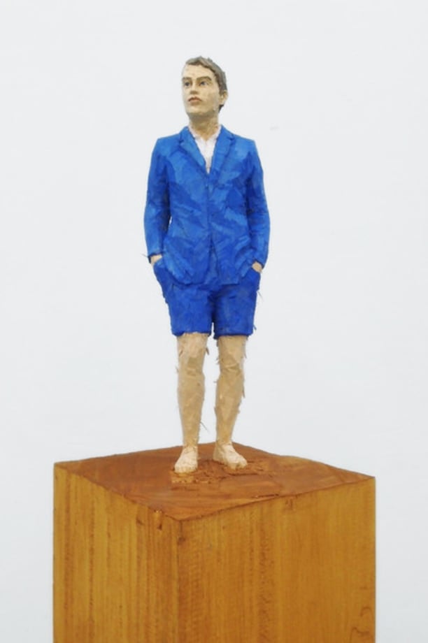 Figure (Man in blue suit and shorts) by Stephan Balkenhol