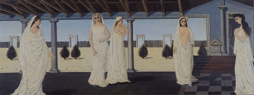 Paul Delvaux、LES DEUX AGES、画集画、新品額装付 Paul Delvaux、LES DEUX AGES、画集画、新品額装付 Paul Delvaux
