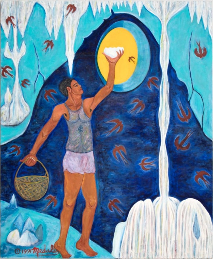 Taong Kumukuha ng pugad ng balinsasayaw (Man Gathering the Swift Bird's Nest)