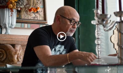 The brain behind the iconic red soles welcomes Art Basel to his Parisian home