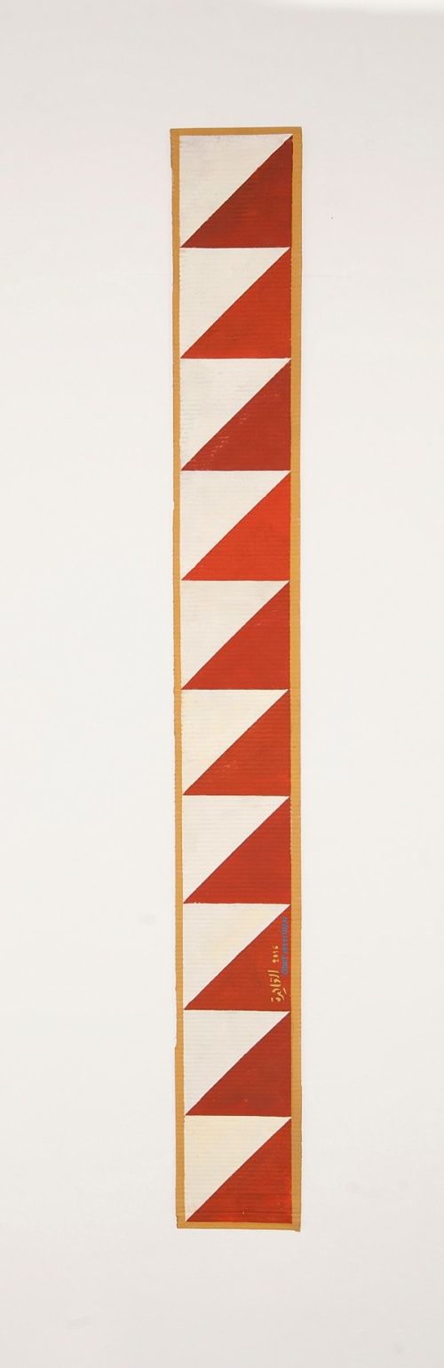B12- Ancient Egyptian pattern, red triangles on white