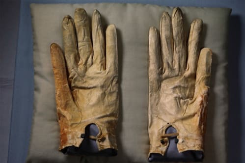 The gloves that Abraham Lincoln wore the night he was assassinated, Abraham Lincoln Presidential Library and Museum, Springfield, Illinois