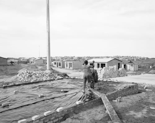 Man building his house, Marselle Township, Kenton-on-sea. 08 July 1990