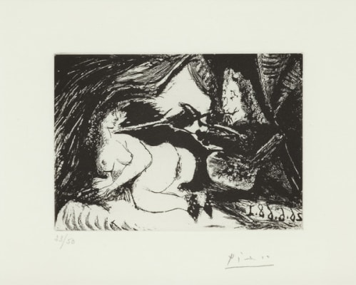 Peintre peignant la nuque de son jeune modéle, 26.06.68 I