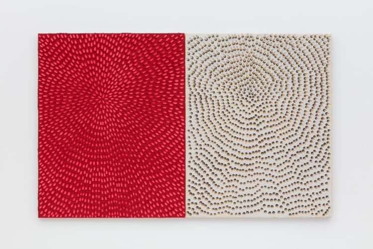 All Or Nothing (Diptych: Painted Red Sand SF #1HF, Hot Pink/Black #4 MT, White Sand SF #1H, Yellow Ground)
