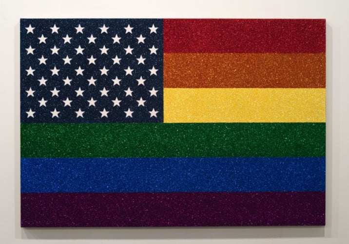 Rainbow American Flag for Jasper in the Style of the Artist's Boyfriend