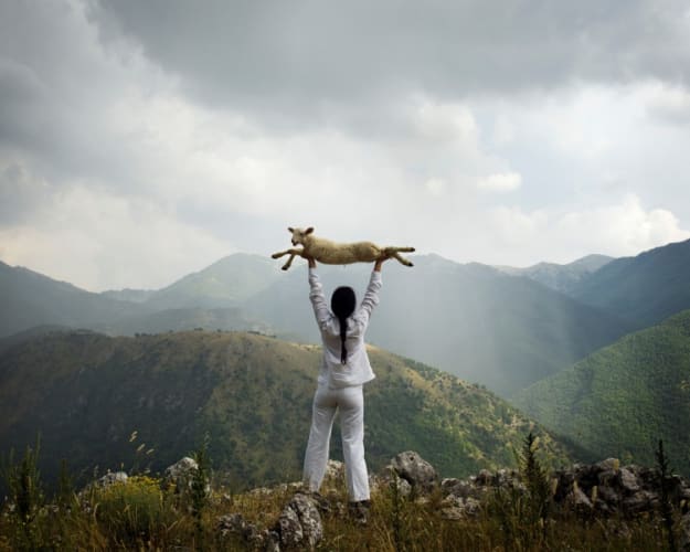 Holding the Lamb (from the series: Back to Simplicity