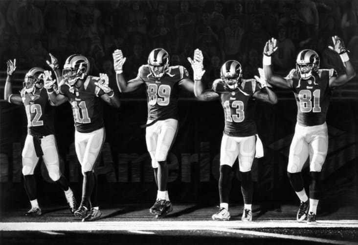 Untitled (Football Players, Rams, Hands Up)