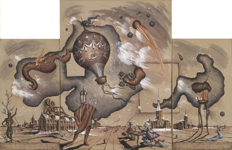 Untitled [Viennese Cityscape with Hot Air Balloon]