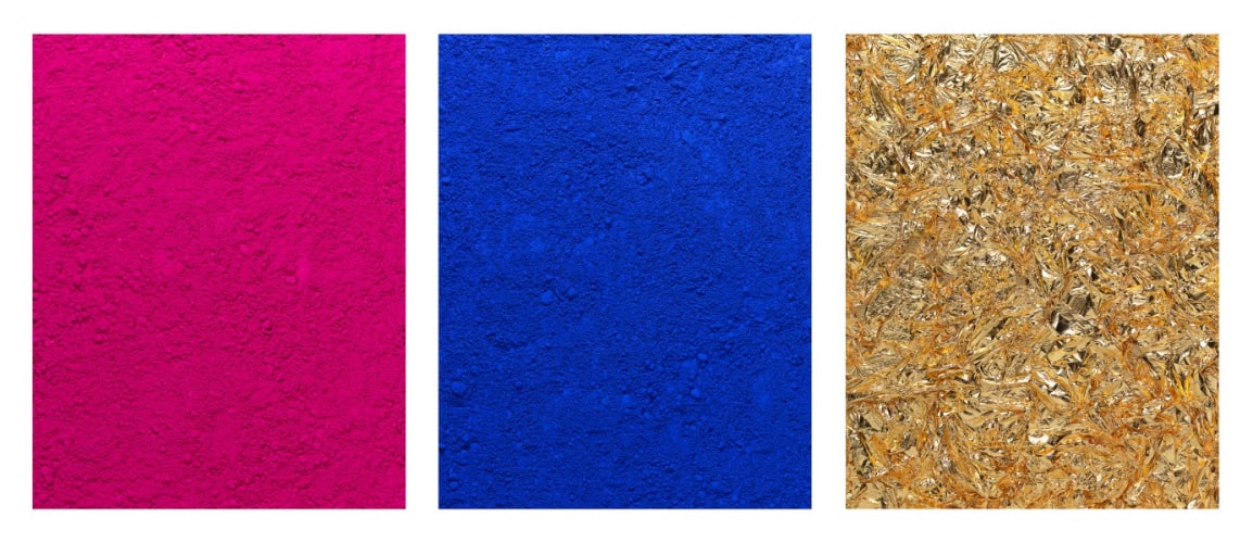 Monochrome, Pink-Blue-Gold, after Yves Klein (Pictures of Pigment)