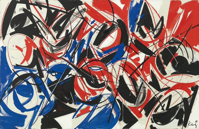 blau - weiss -  rot, schwarz gefasst