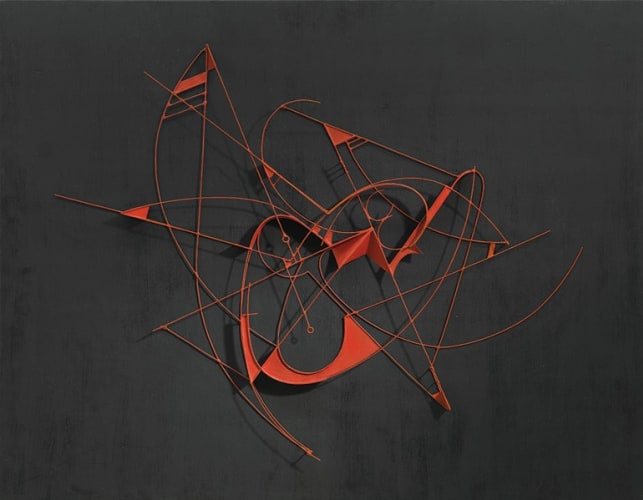 Rotes Drahtrelief