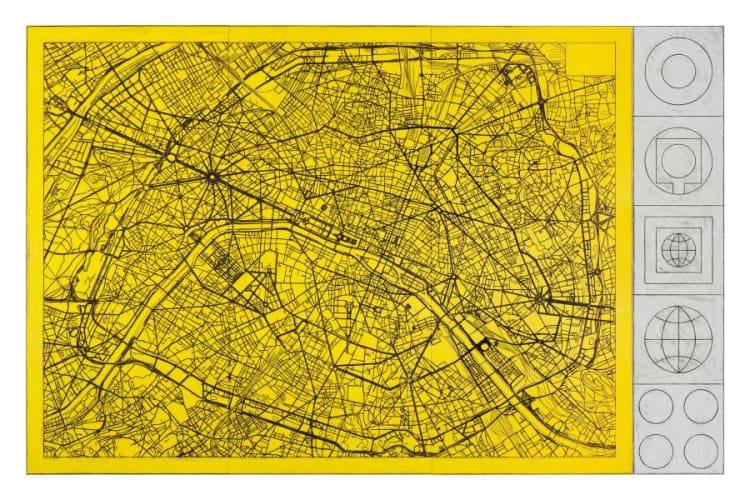 Untitled (Paris Street Map II with signs)