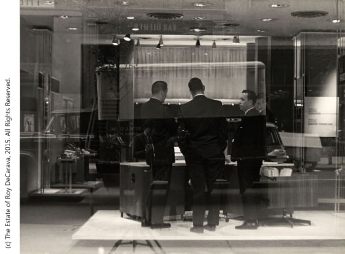 Three men, reflections, executary