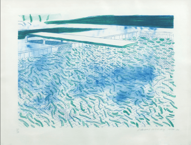 Lithograph of Water made of Lines